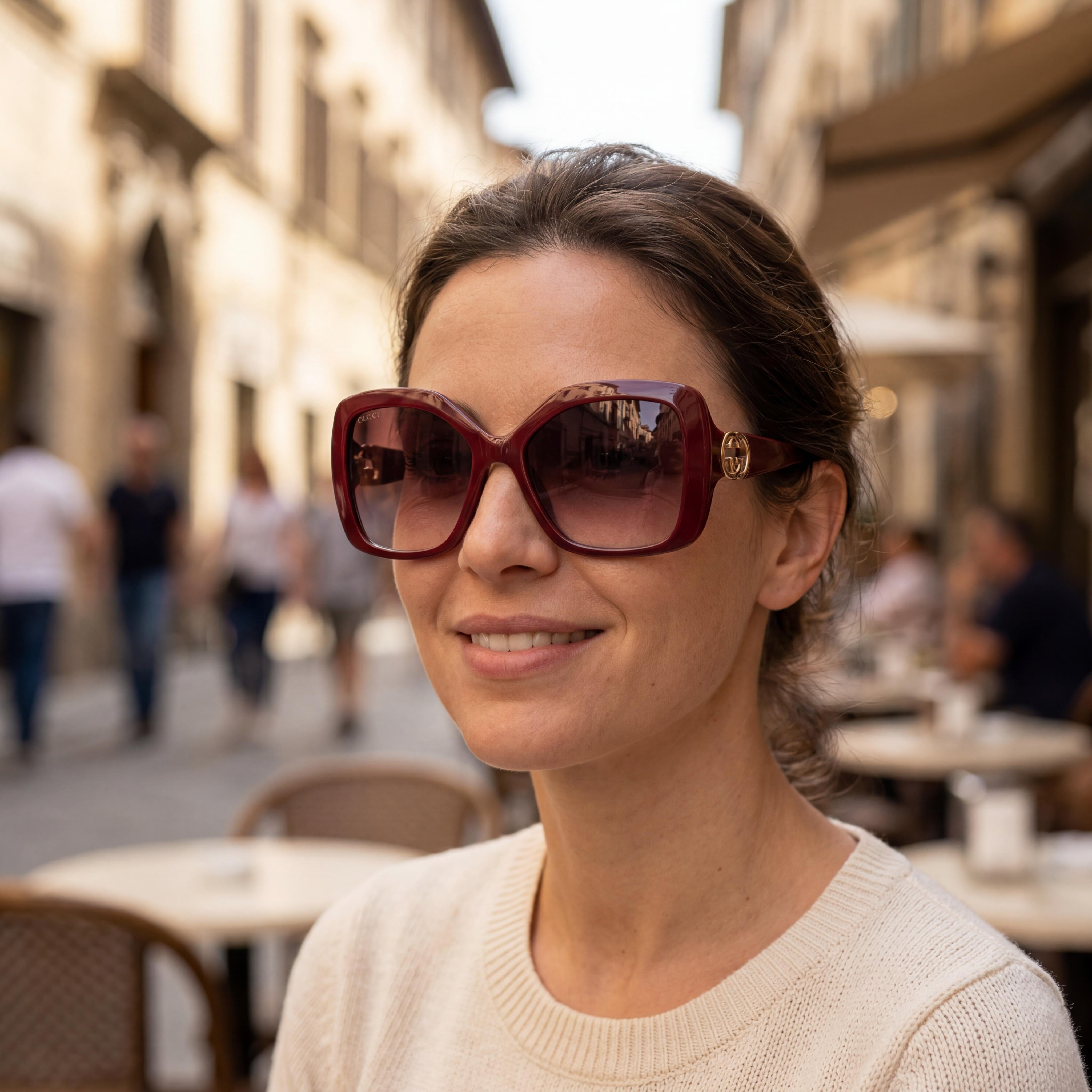 Gucci Modern GG2015S-002 Unisex Black Frame Black Lens Sunglasses, 18mm Bridge, 145mm Temple, Photo 6