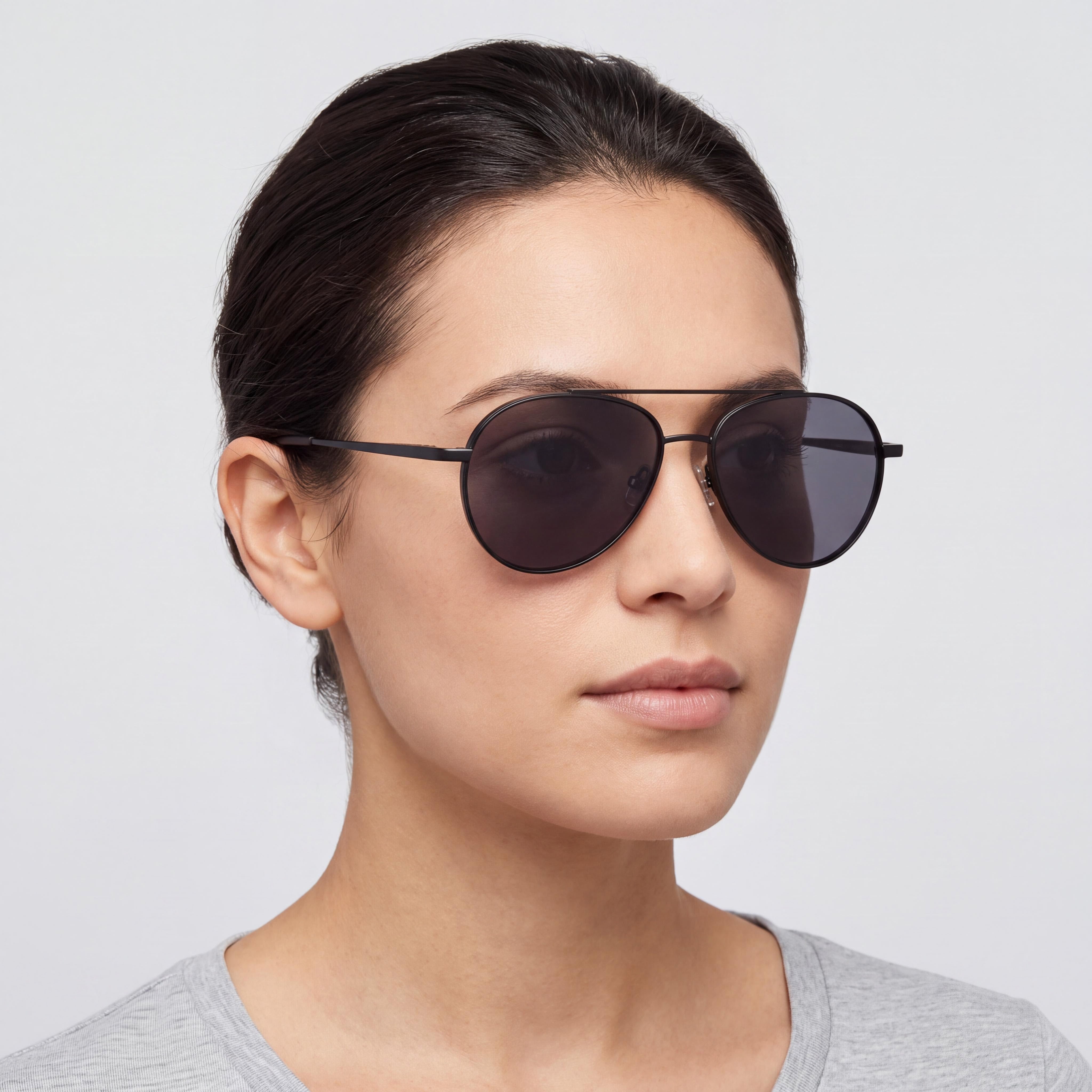 Fossil Fos 3171/G/S Pilot Women's Matt Black Stainless Steel Non-Polarized Sunglasses 56mm, Photo 5