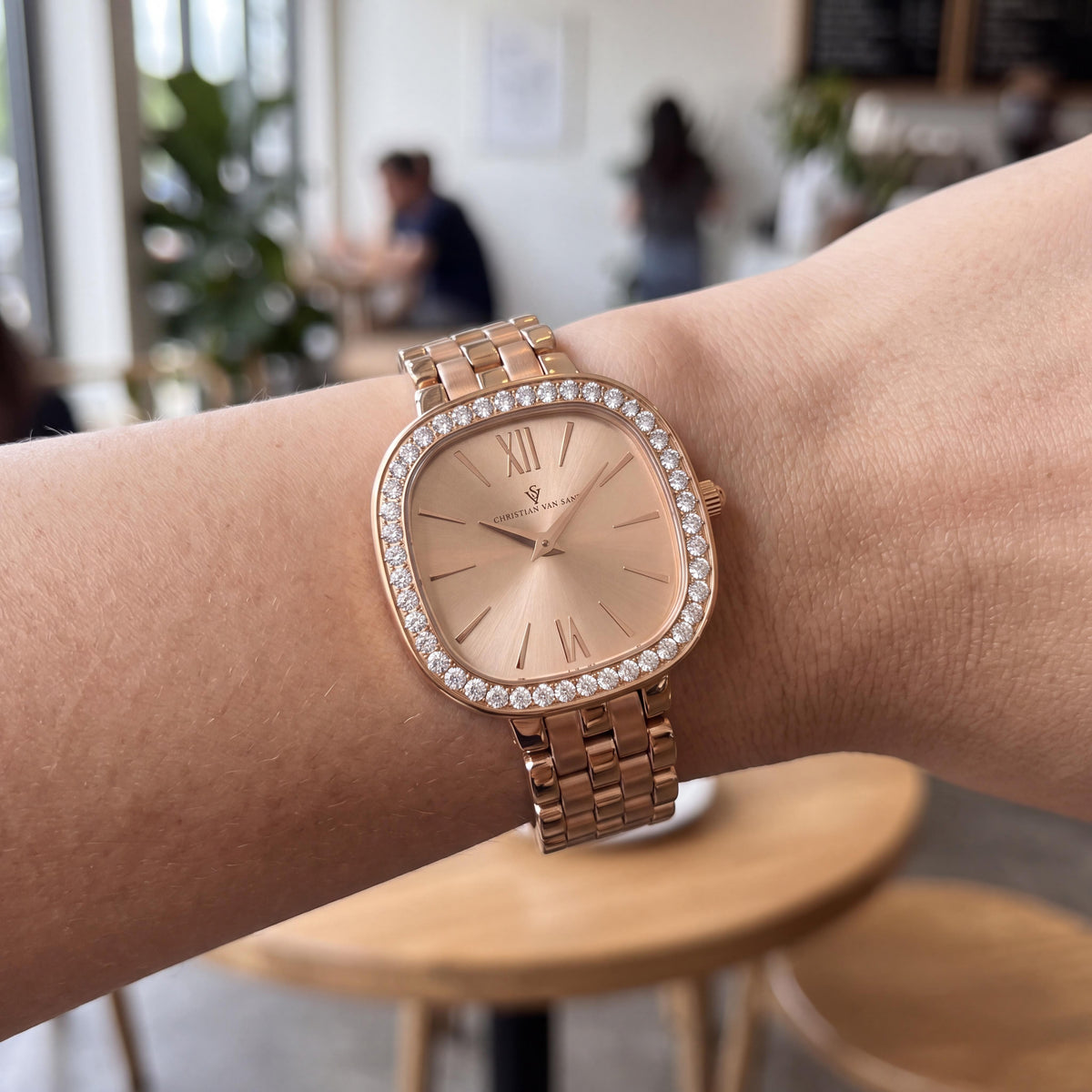 Christian Van Sant CV1268 Women's Rose Gold Stainless Steel Quartz Watch, Mineral Crystal, 3 ATM WR, Photo 3