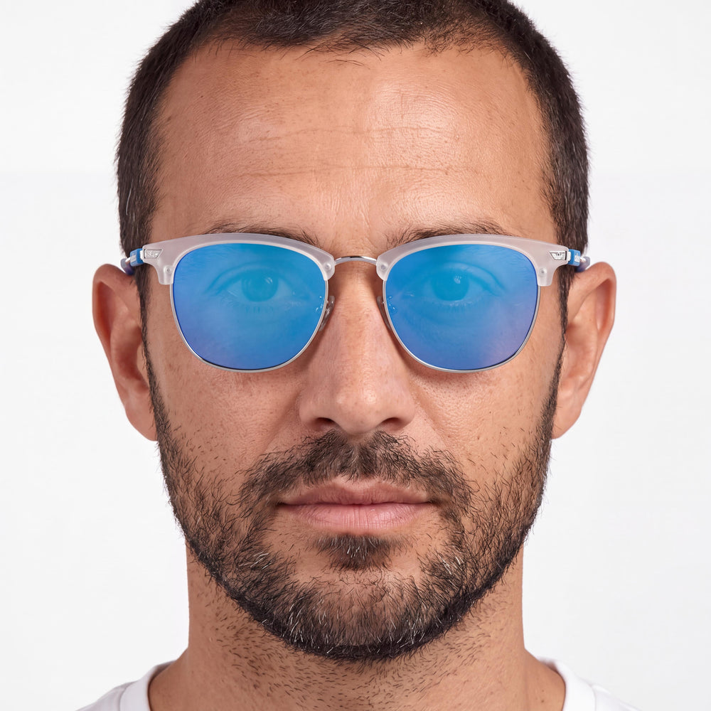 adidas Originals OR0083 Men's Casual Crystal Metal Frame Blue Mirror Lenses Round Sunglasses 53-19-145