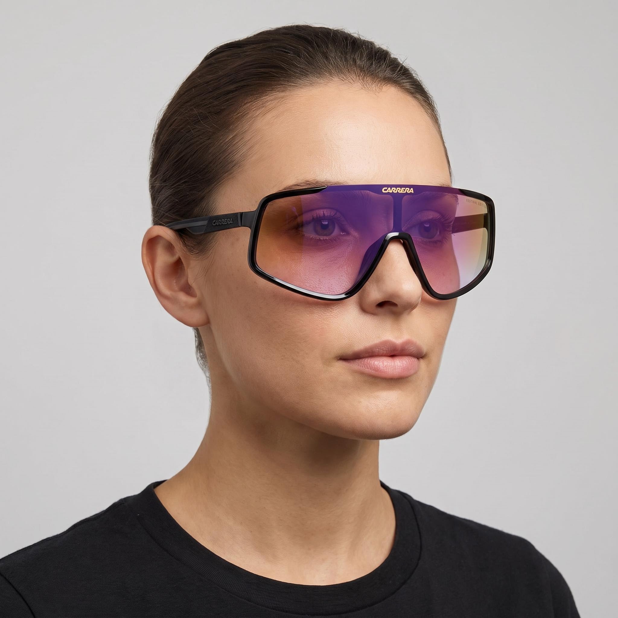 Carrera Carrera 4017/S Women's Black Multilayer Violet Plastic Sunglasses UV Protection Non-Polarized 99mm, Photo 4