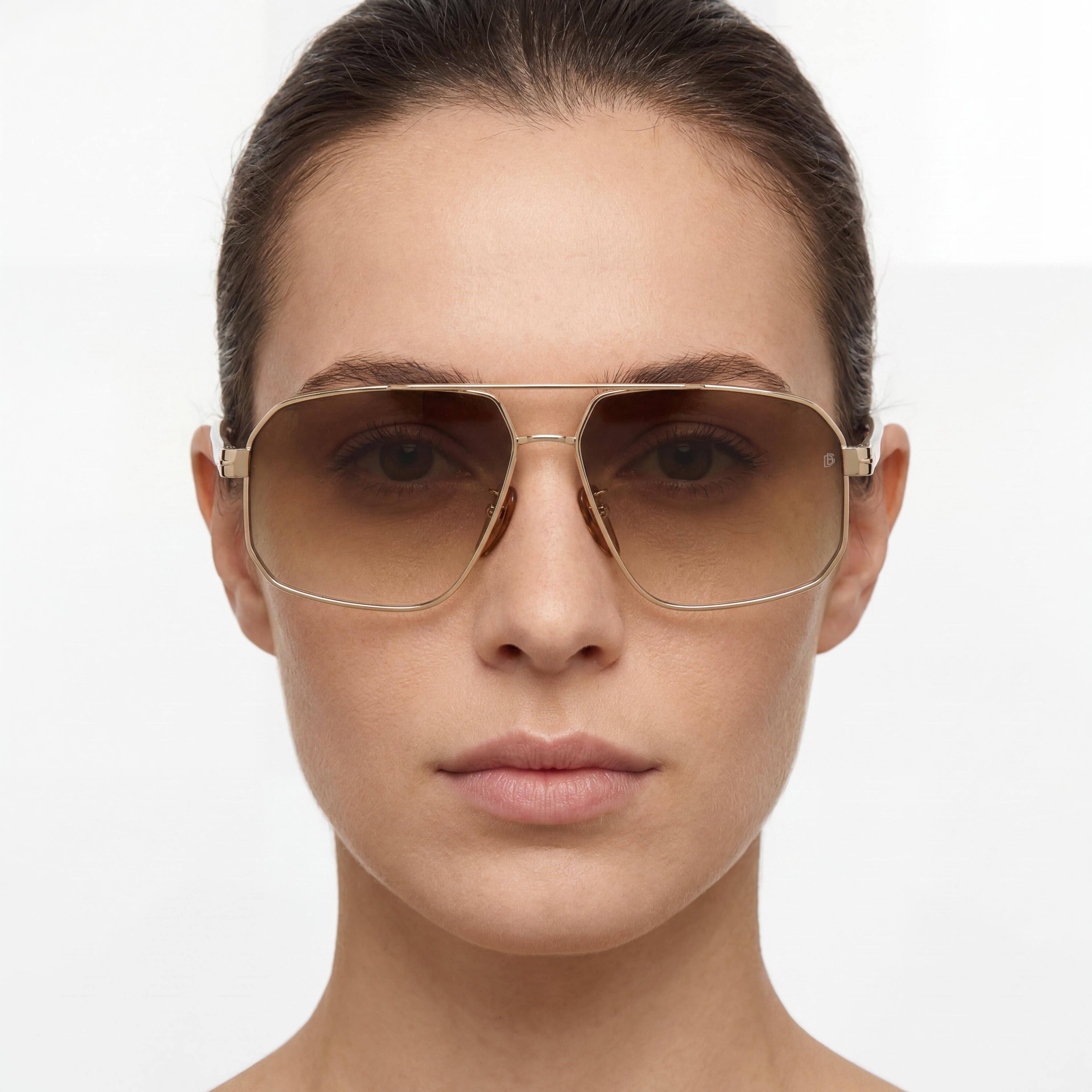 David Beckham Classic DB 7102/S Women's Gold Crystal Metal Non-Polarized UV400 Sunglasses 61mm, Photo 4