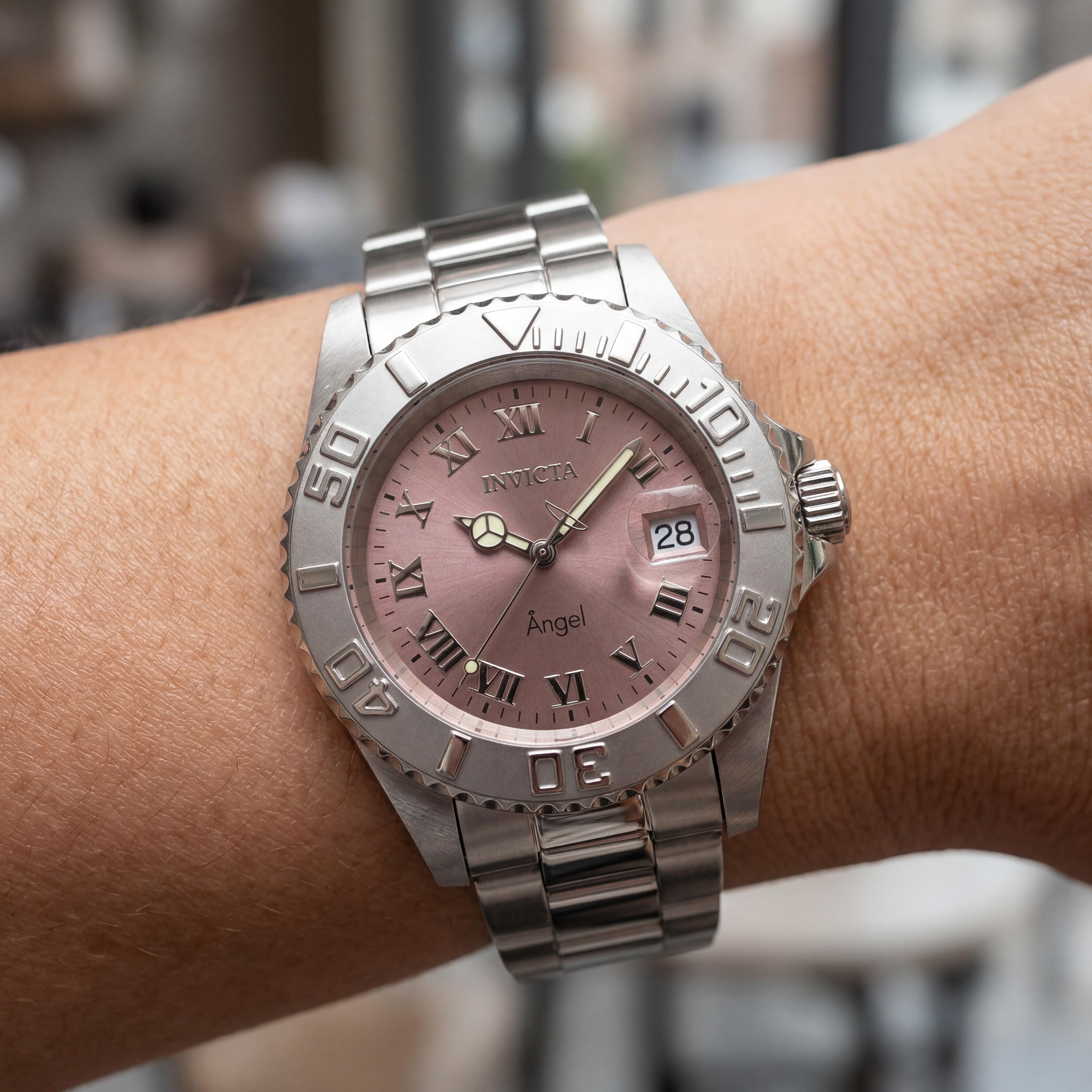 Invicta Women's Bracelet Watch, 40mm Silver Stainless Steel, Copper Dial, Glow In The Dark, 200m Water Resistant, Photo 4