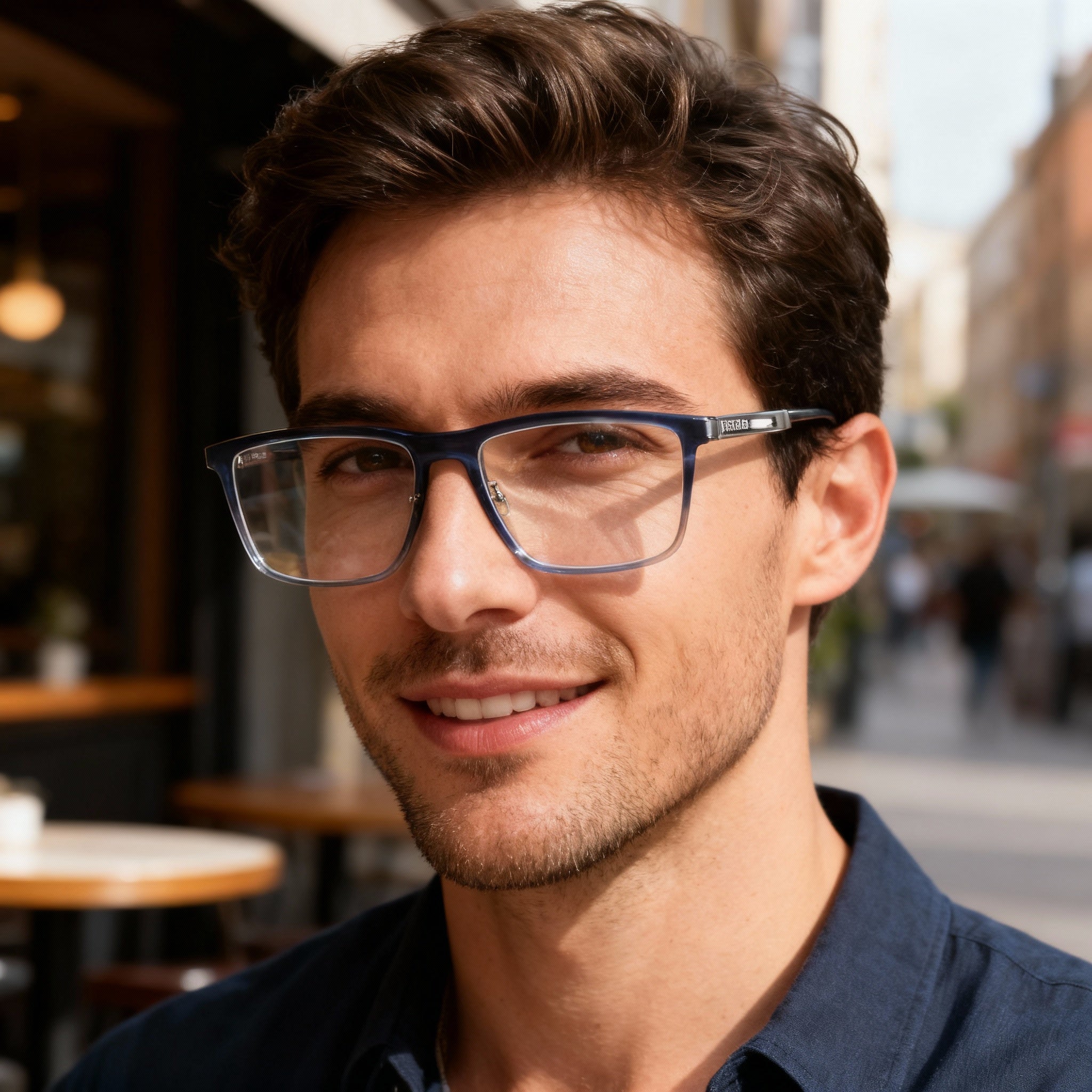 Harley-Davidson Men's Optical Eyeglasses Frames Designed for Prescription Lenses, Finished in Blue Horn, Photo 3