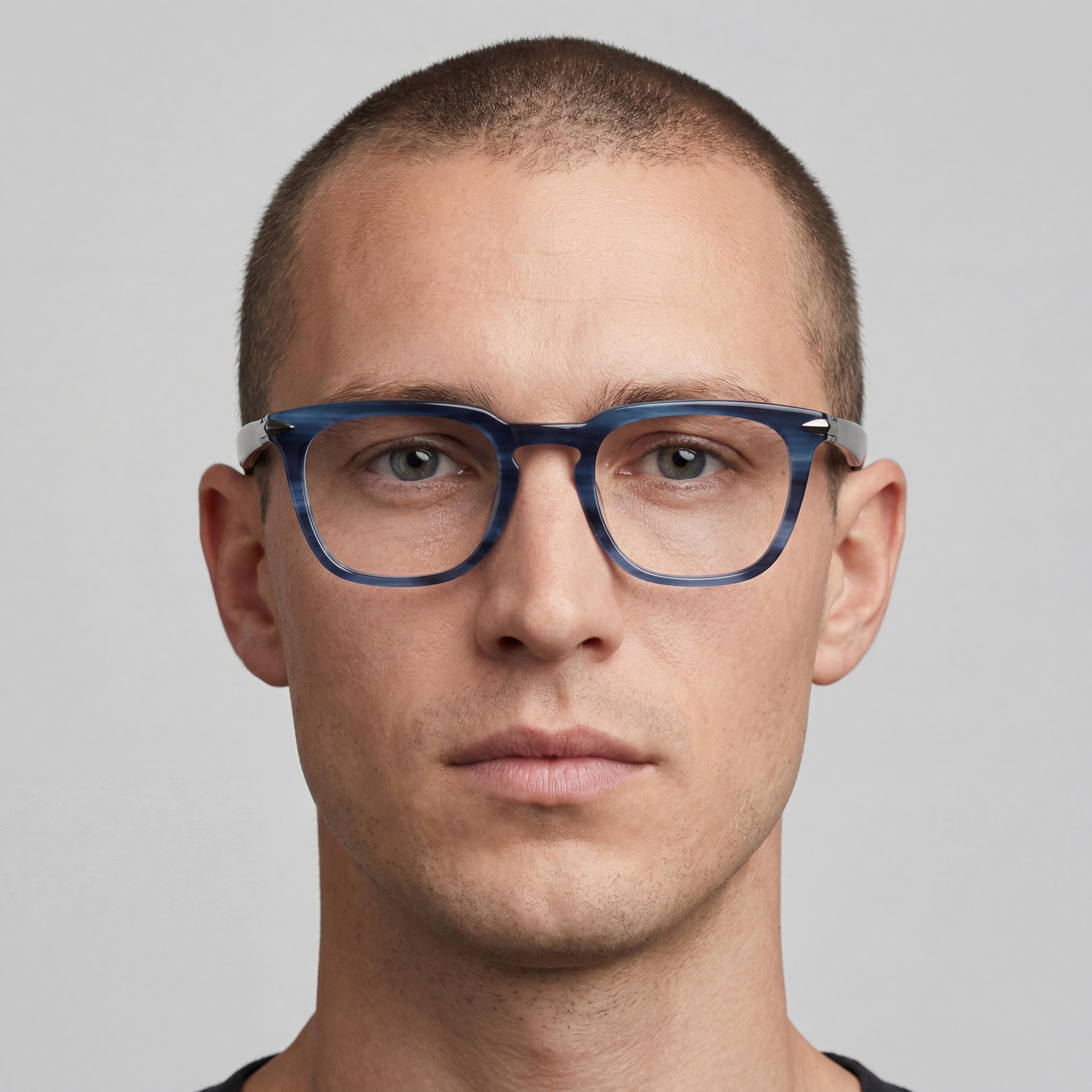 Rag & Bone Rnb 7008 Unisex Acetate Eyewear, Blue Havana Frame & Polycarbonate Non- Lenses, 49mm, Photo 4