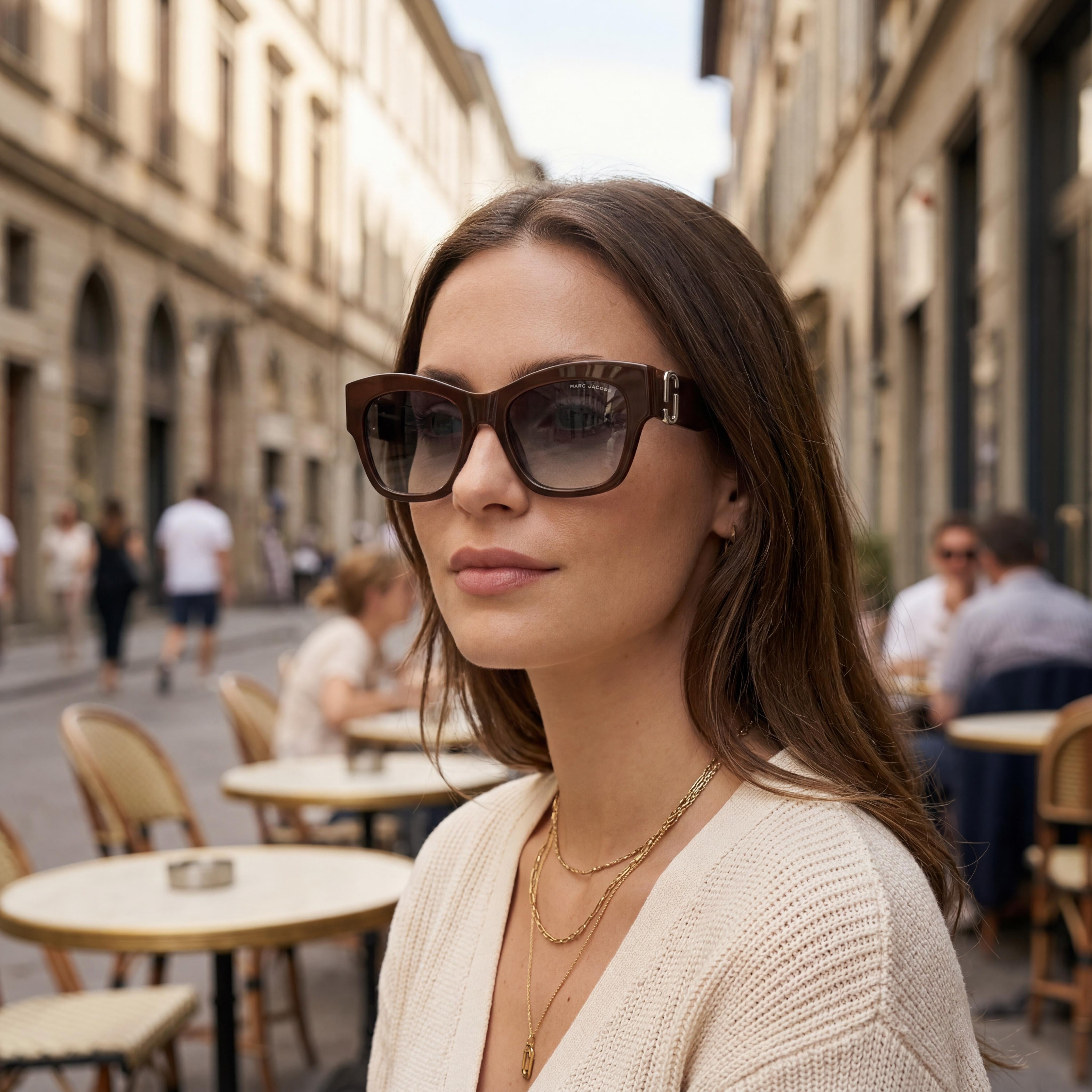 Marc Jacobs Marc 762/S Women's Sunglasses, Brown Acetate Frame with Brown Lenses, 54mm Lens Width, 140mm Bridge Width, 19mm Temple Length, Photo 6