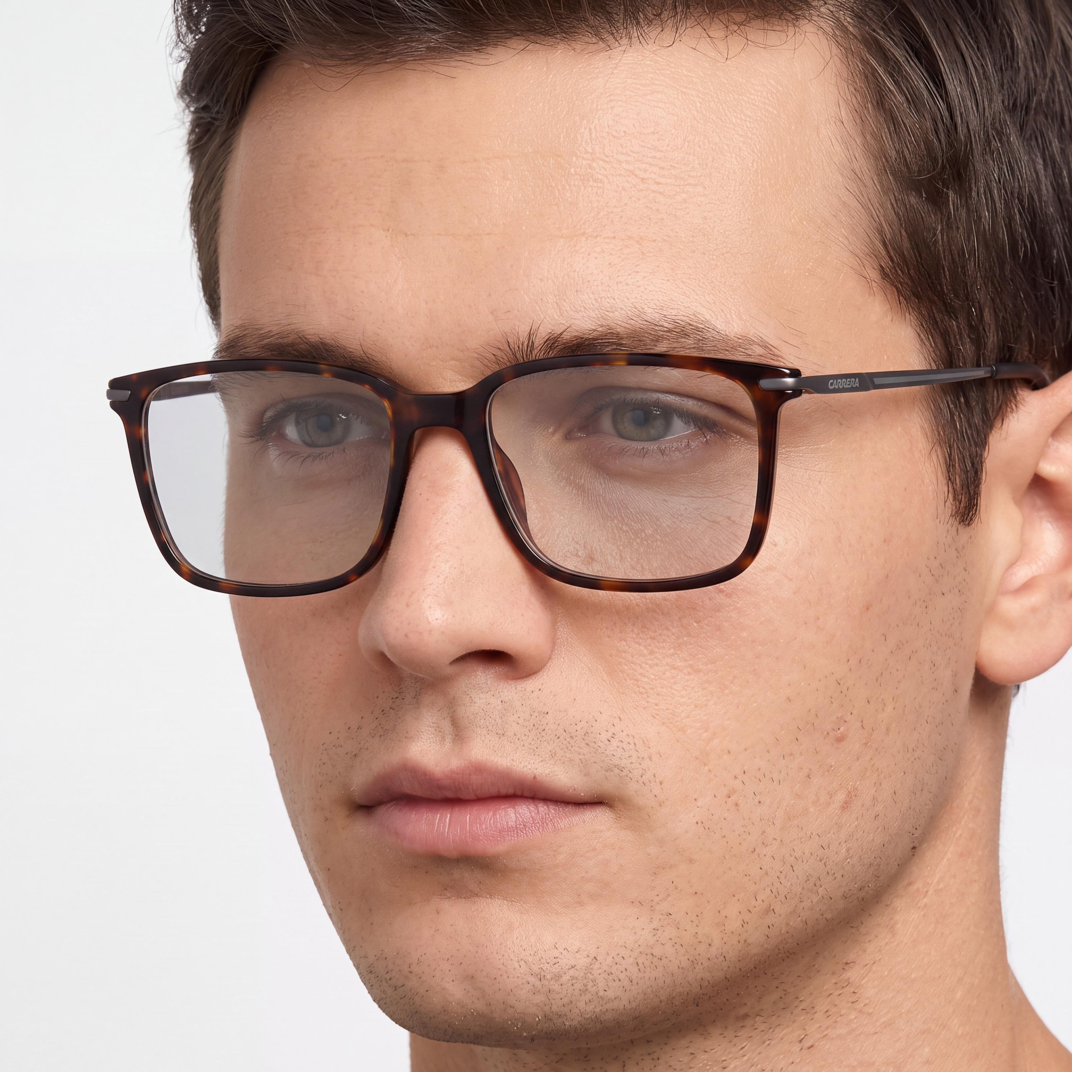 Carrera Men's CARRERA 8897 Square Optical Frame, Light Acetate in Havana Color, Size 55-17-140, Photo 4