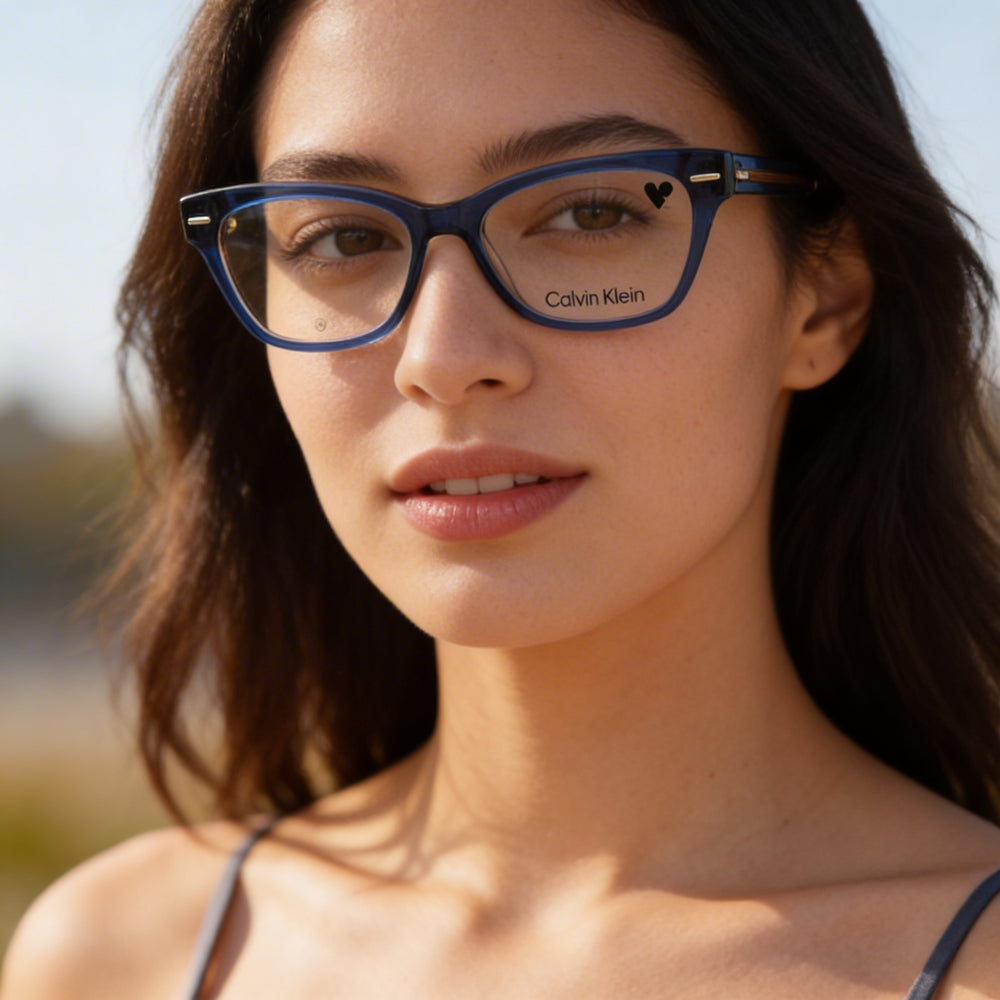 Calvin Klein Ck23512 Unisex Blue Nude Metal Frame Sunglasses with 52mm Lens Width