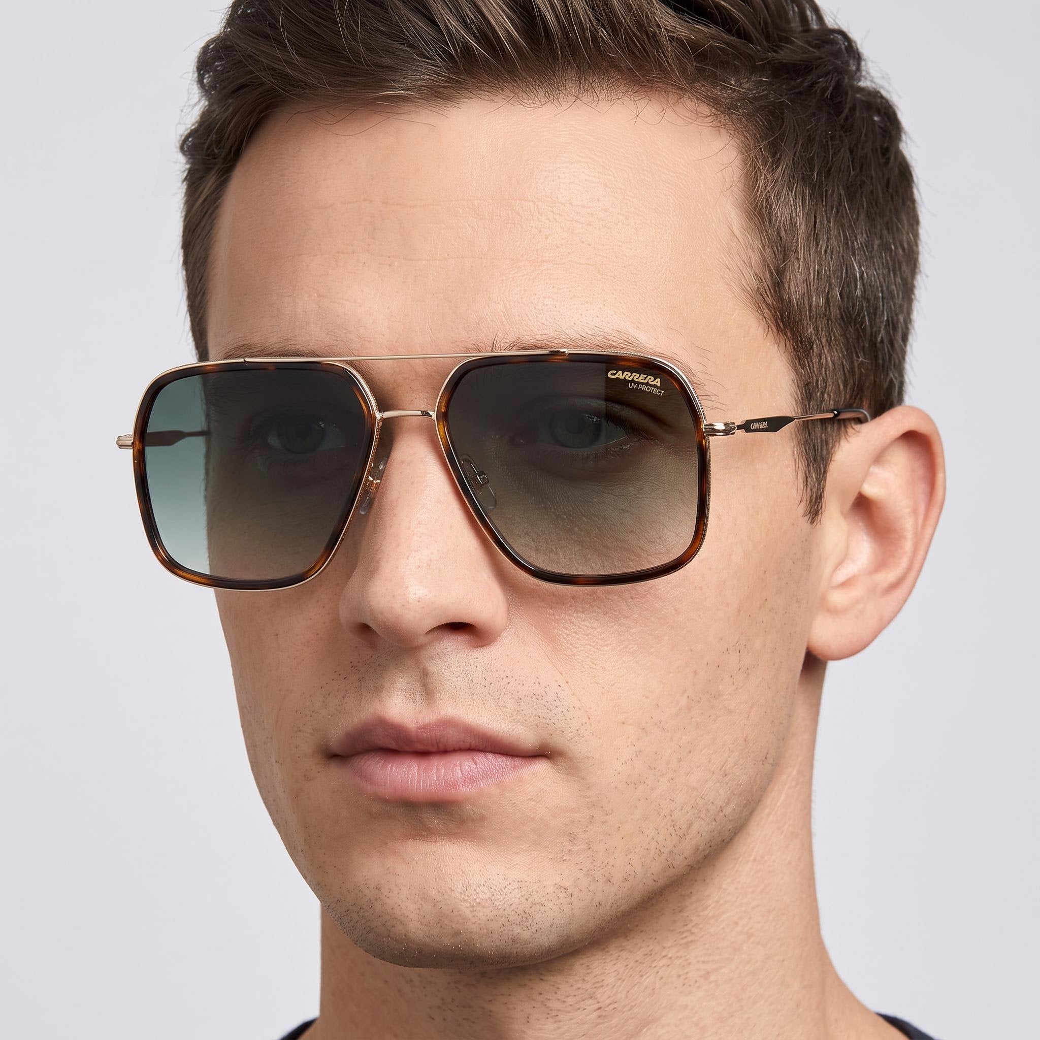 Carrera 273/S Men's Stainless Steel Havana Gold Grey Green Shaded Non-Polarized Sunglasses 59-17-150, Photo 4
