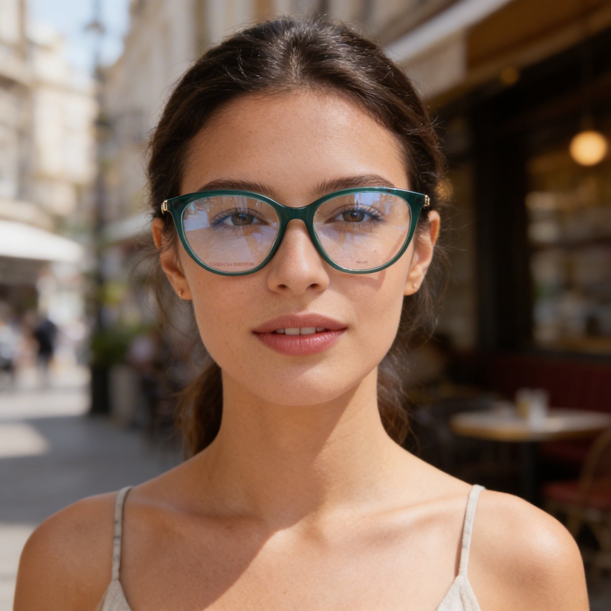 Carolina Herrera Her 0196 Women's Green Plastic Frame Non-Polarised Clear Lens Eyewear 55-15-145, Photo 4