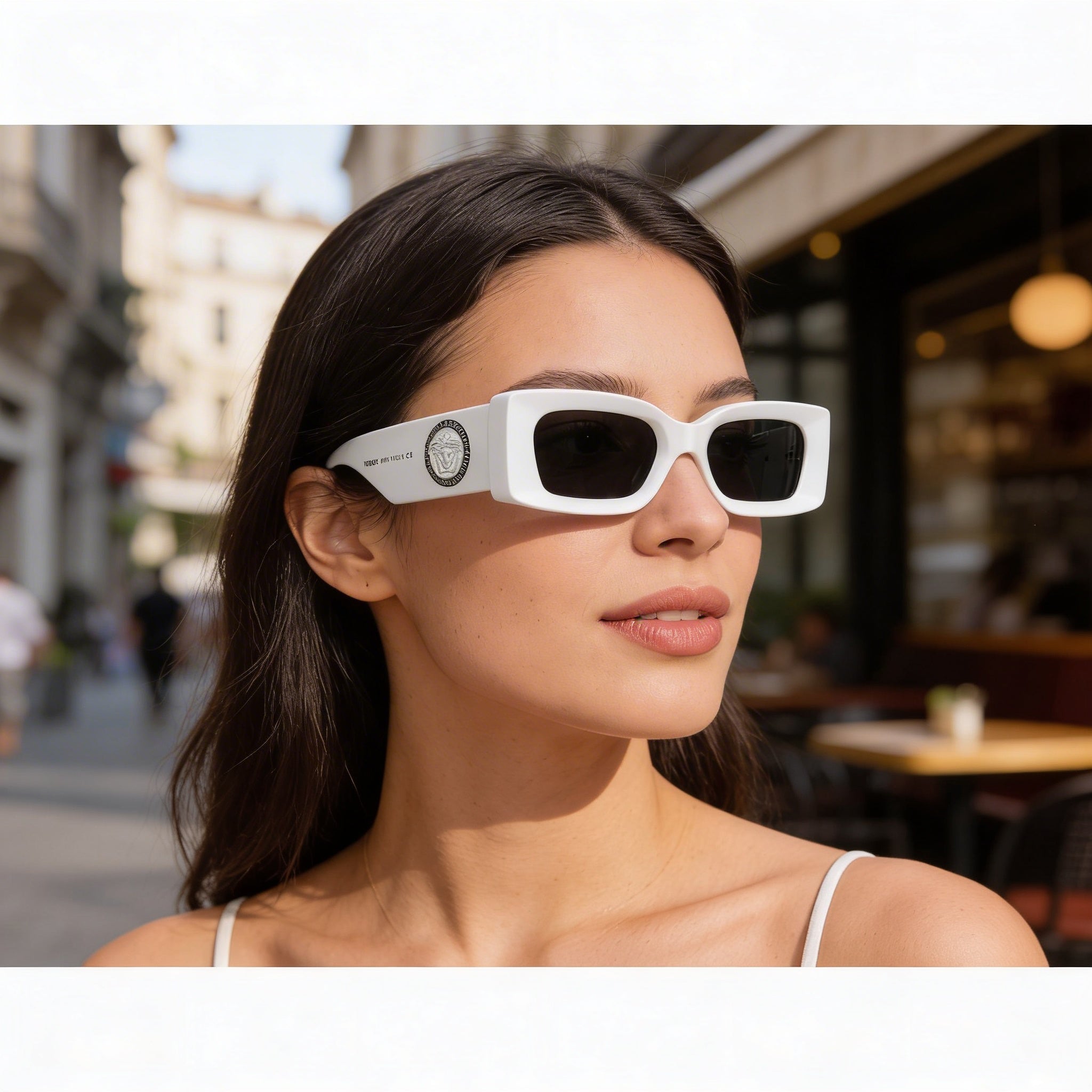 Versace Ve 4474u Unisex Titanium Non-Polarized Sunglasses Grey, White & Dark Grey 52-20-140, Photo 4