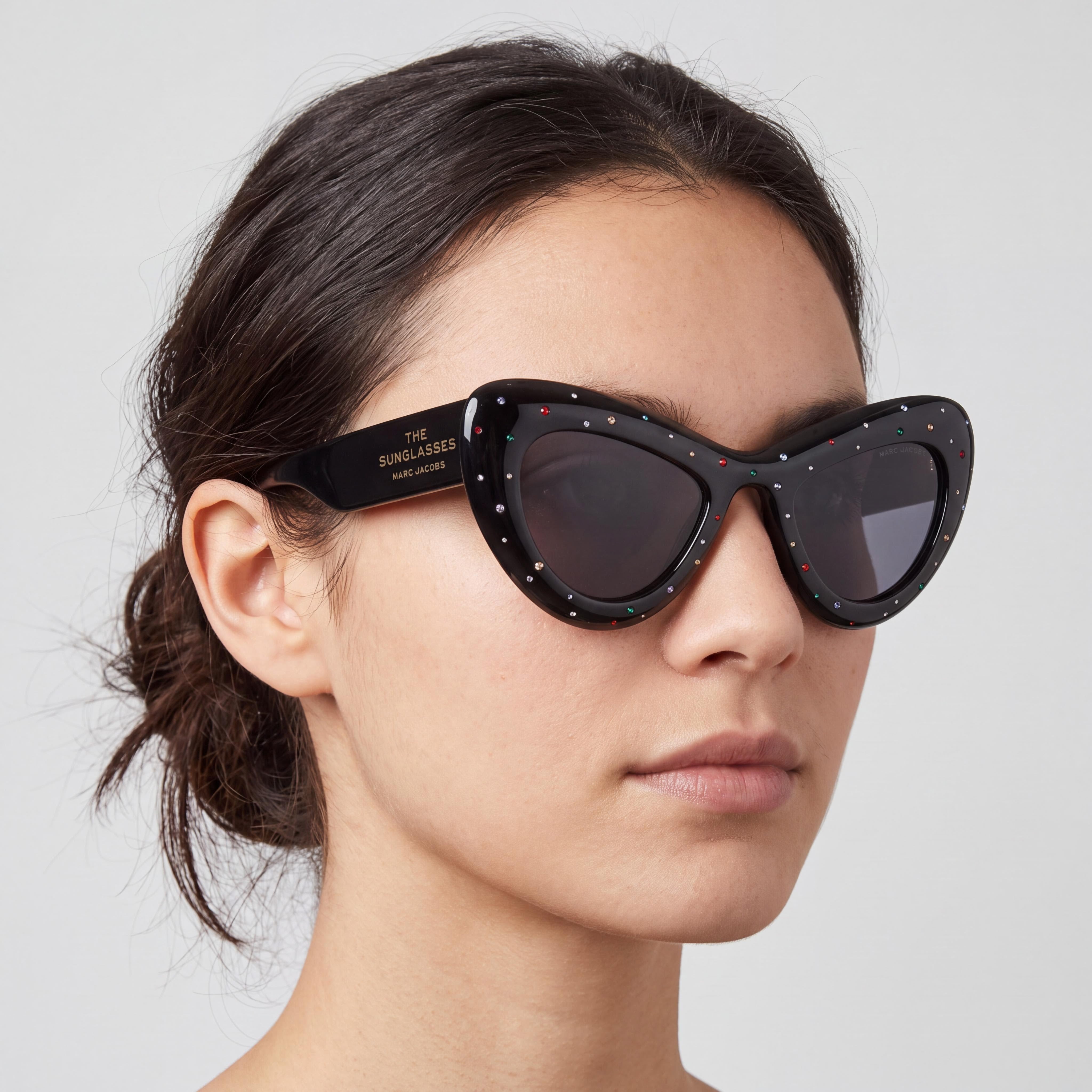 Marc Jacobs Women's MARC 798/S STR Cat Eye Black Acetate Grey Lens UV Protection 24-24-140mm, Photo 4