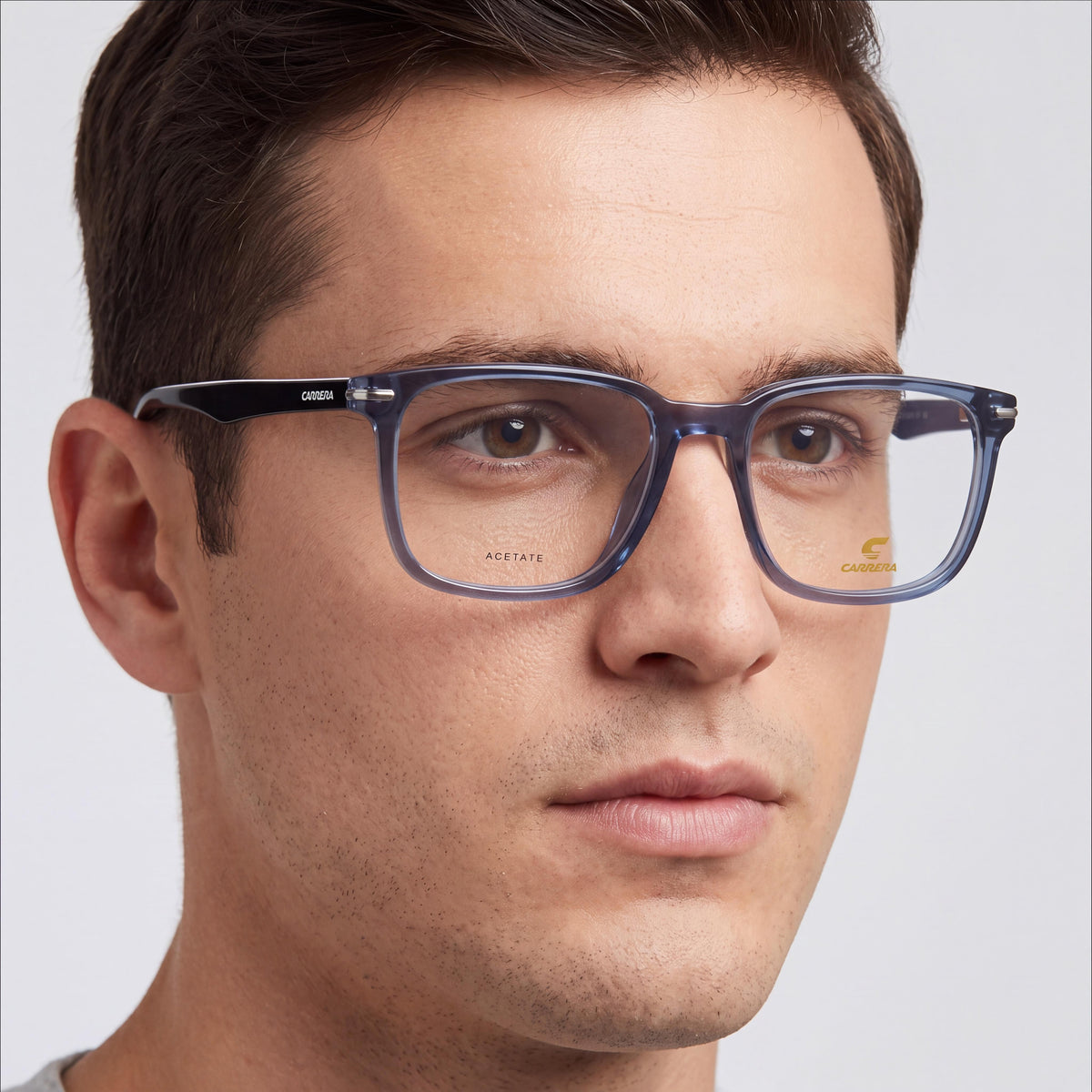 Gafas de sol Carrera 309 para hombre, montura de acetato azul, lentes de policarbonato no polarizadas, ancho de lente 54 mm, Photo 3