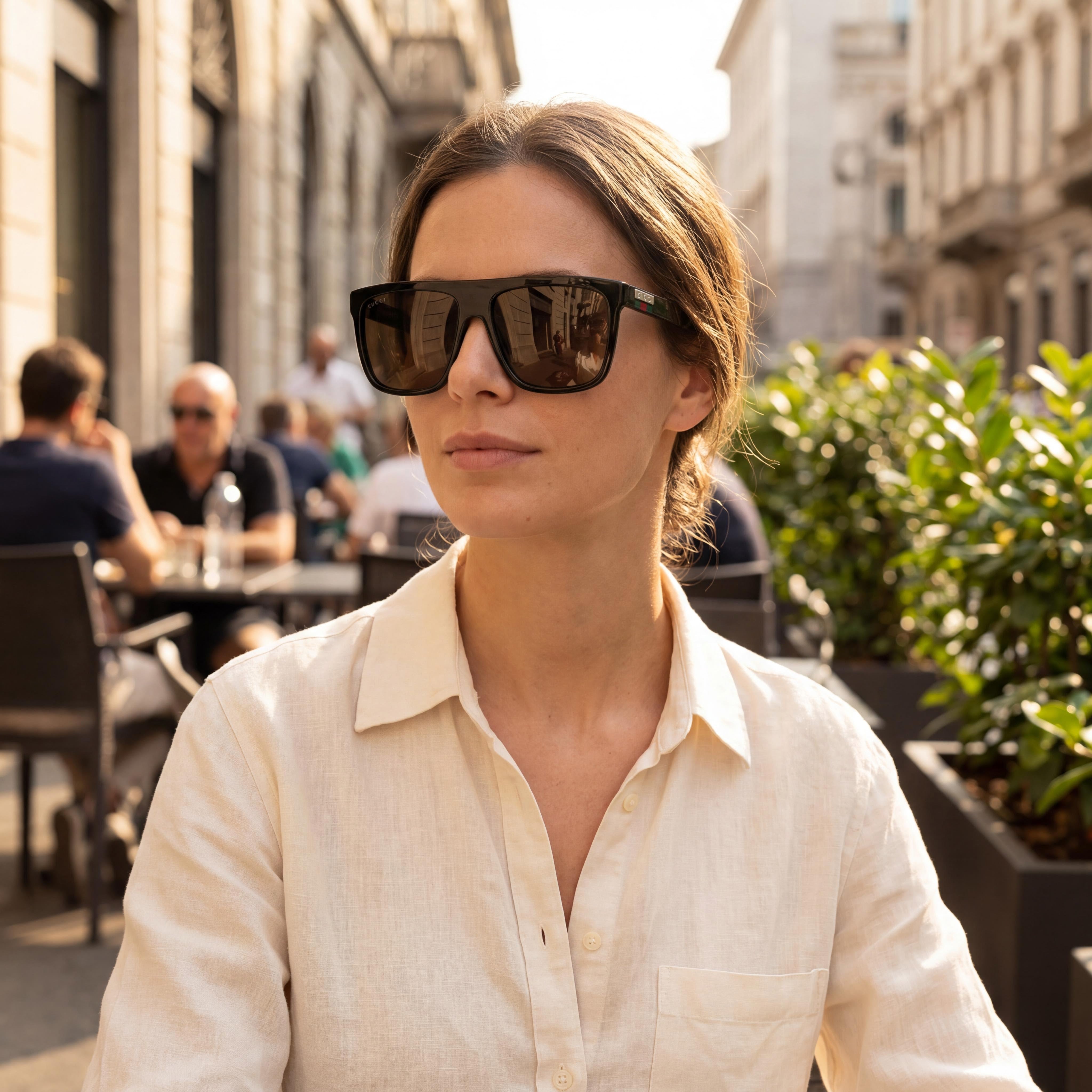 Gucci Women's Gucci Logo GG0748S Injected Plastic Black Brown UV Protected Non-Polarized Sunglasses 59mm, Photo 6