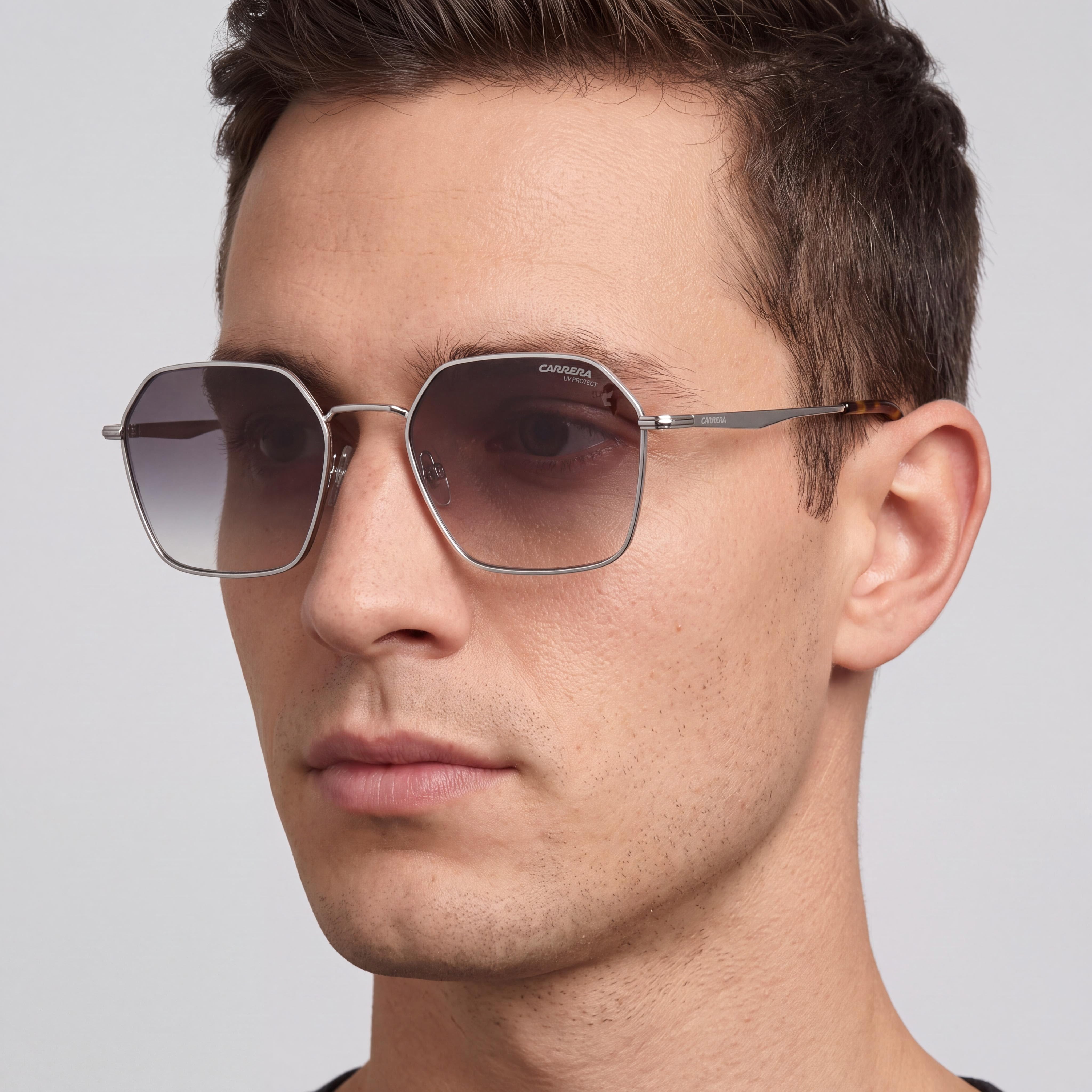 Carrera Men's Carrera 334/S Palladium Stainless Steel Sunglasses, Grey Shaded Gold Mirror, 100% UV, 53mm, Photo 5
