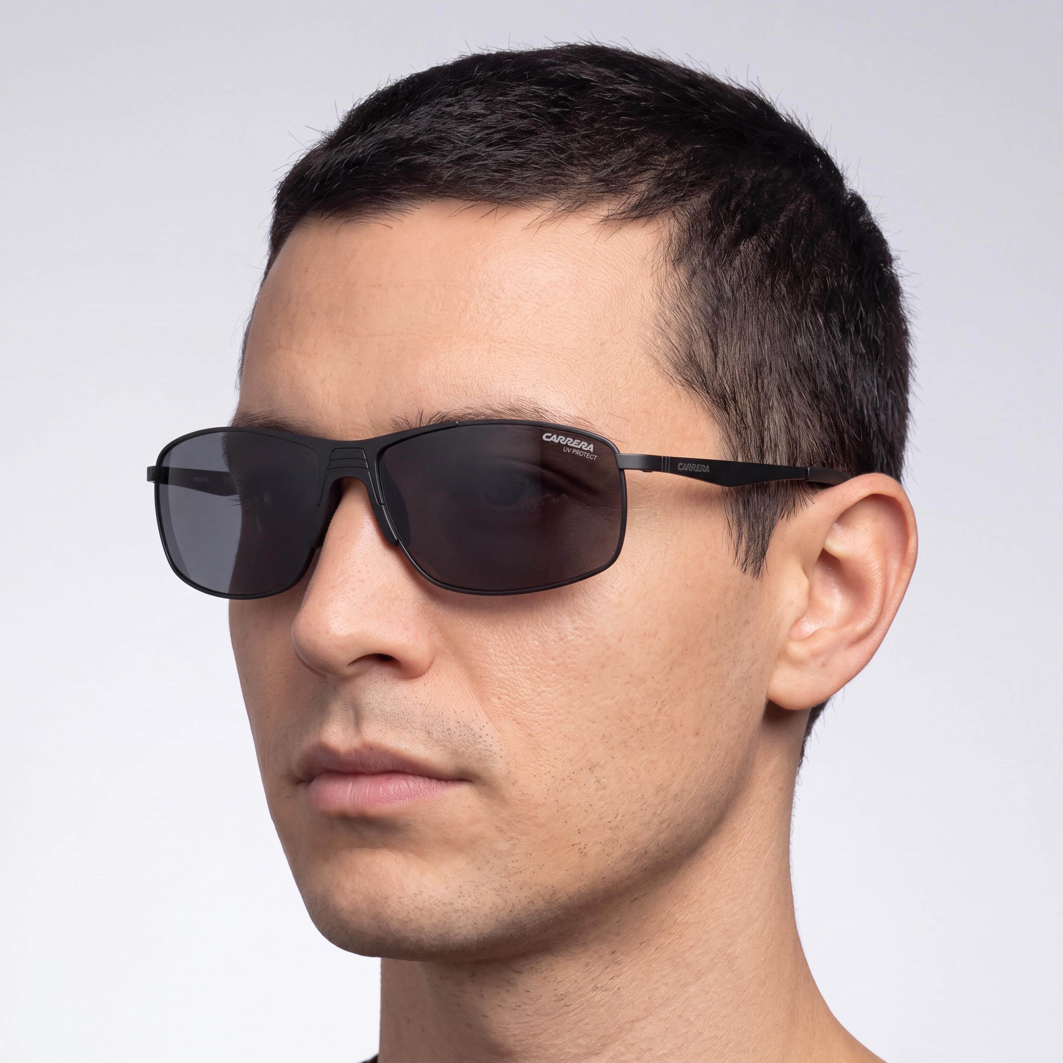 Carrera 8039/S Unisex Matte Black/Grey Metal Frame UV Protection Non-Polarized Sunglasses 60mm, Photo 4