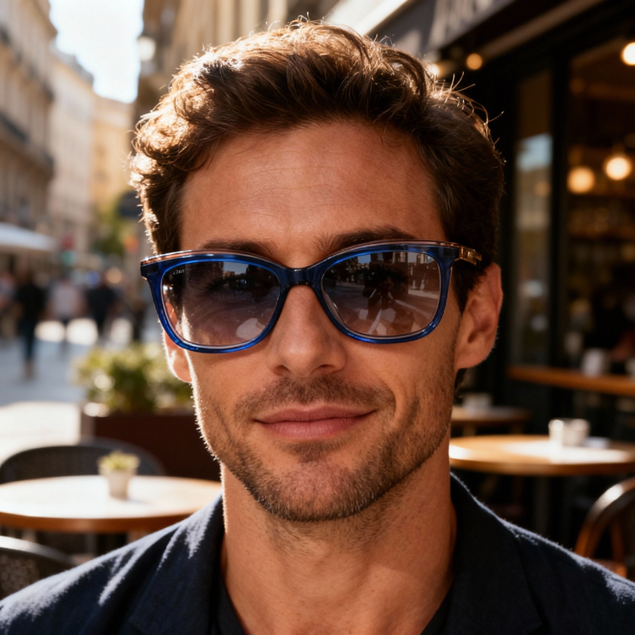 Longchamp Modern Men's Eyeglasses with Alloy Steel Frame, Blue Rose Non Polarized Polycarbonate Lenses, 54-15-140mm, Photo 4