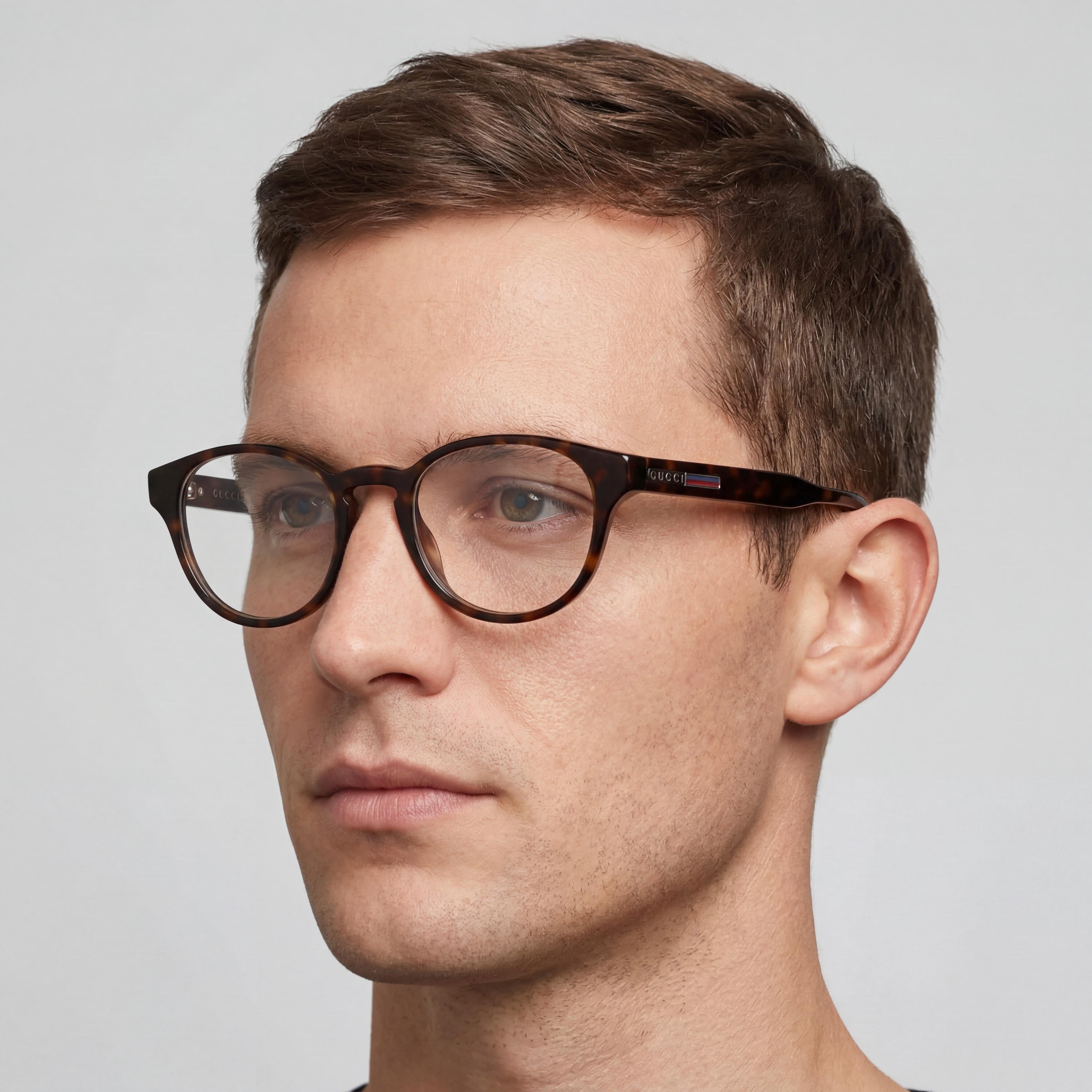 Gucci GG0827O Havana Rectangle Unisex Eyeglasses, Plastic 48mm, Photo 4