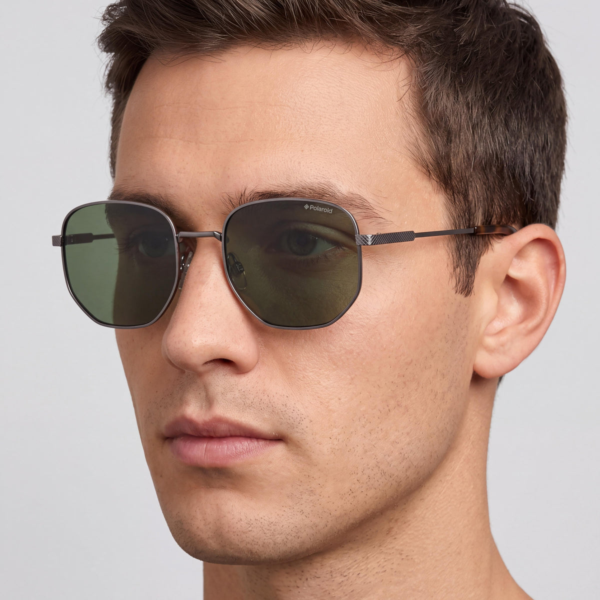 Polaroid Pld 2081/S/X Men's Stainless Steel Dark Ruthenium Green Polarized 51mm Sunglasses, Photo 4