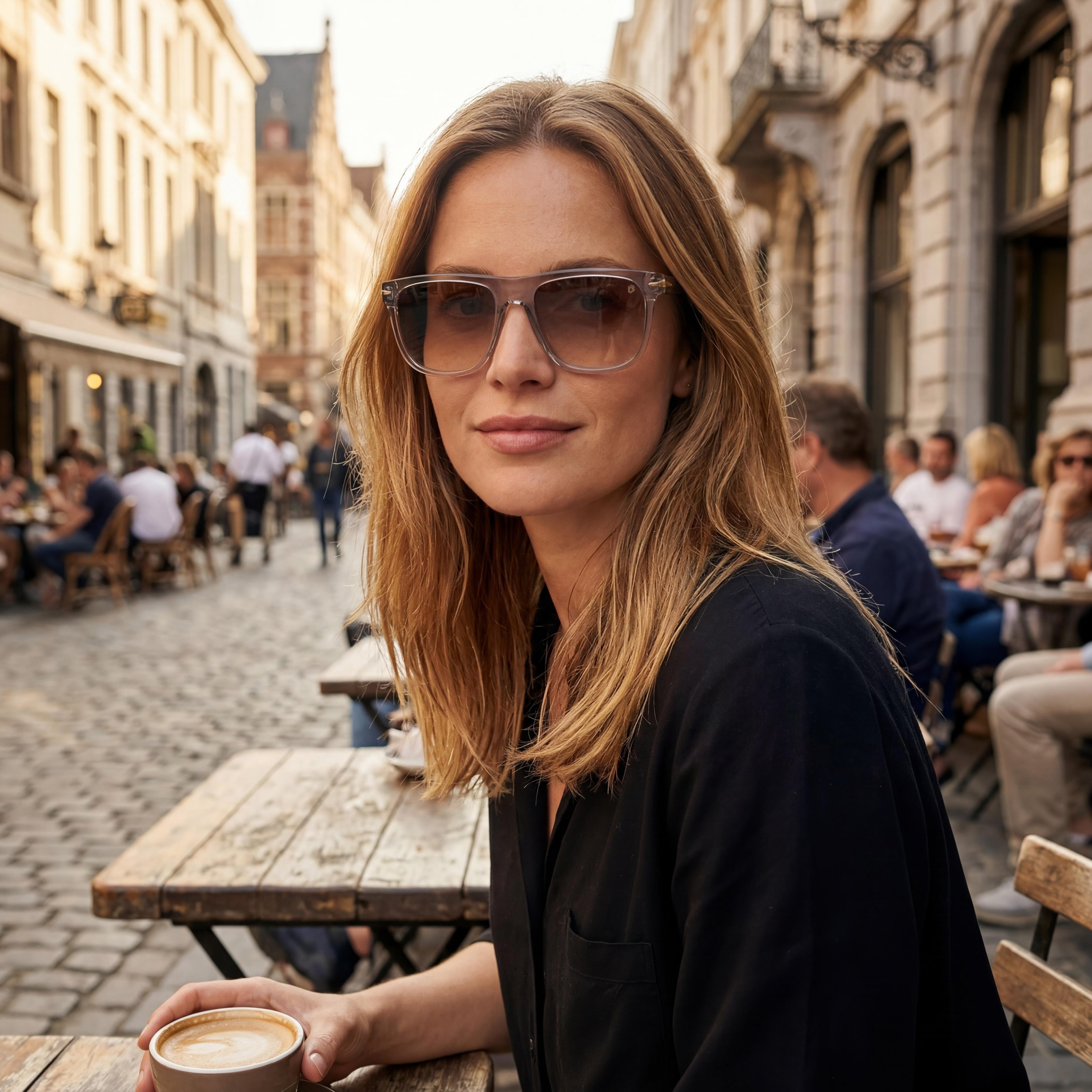 David Beckham Db 7111/S Women's Grey Acetate Square Brown Shaded Non-Polarized UV 400 Sunglasses 56mm, Photo 5