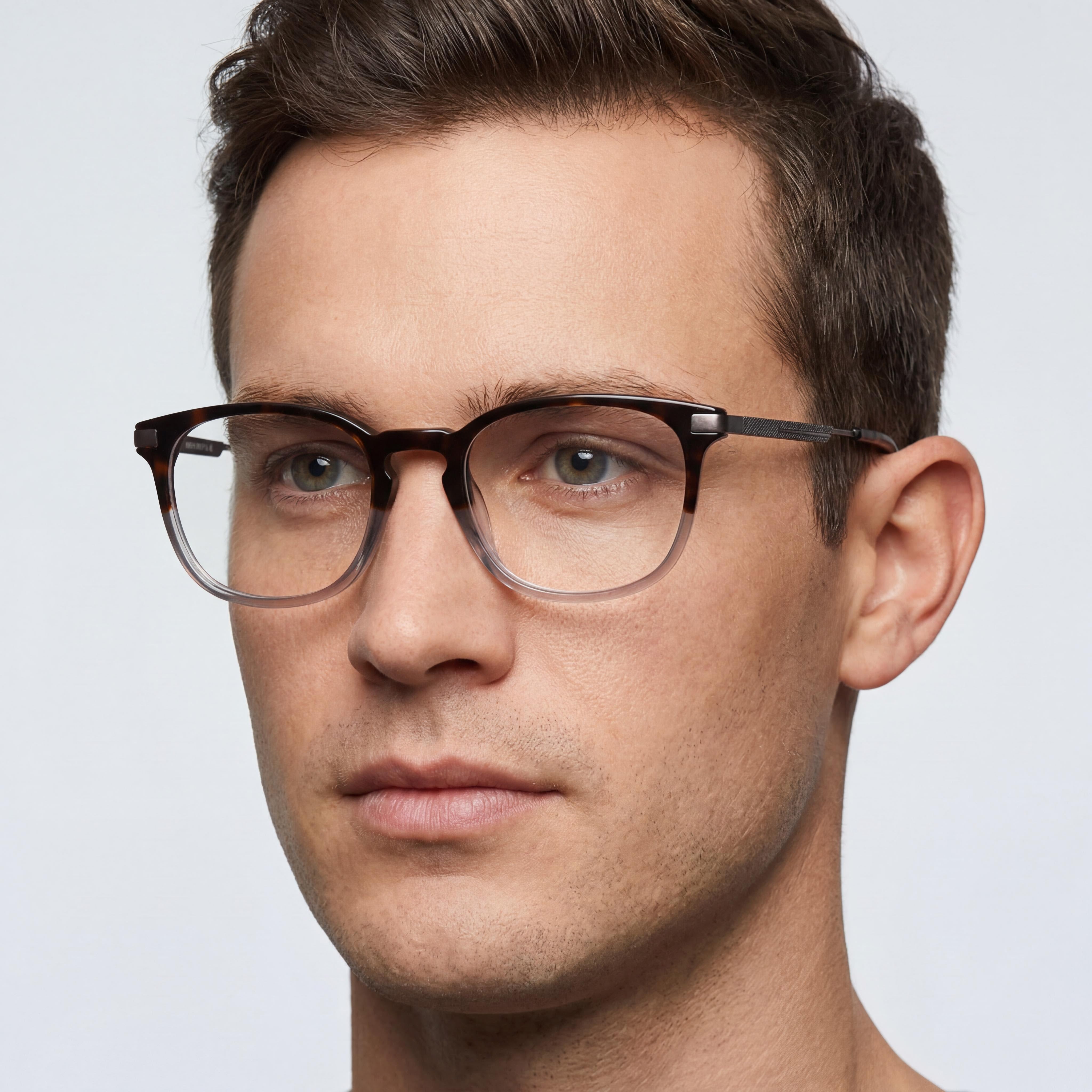 Gafas Chesterfield clásicas para hombre, montura de plástico gris havana con lentes de policarbonato, tamaño 54-20-150mm, Photo 4