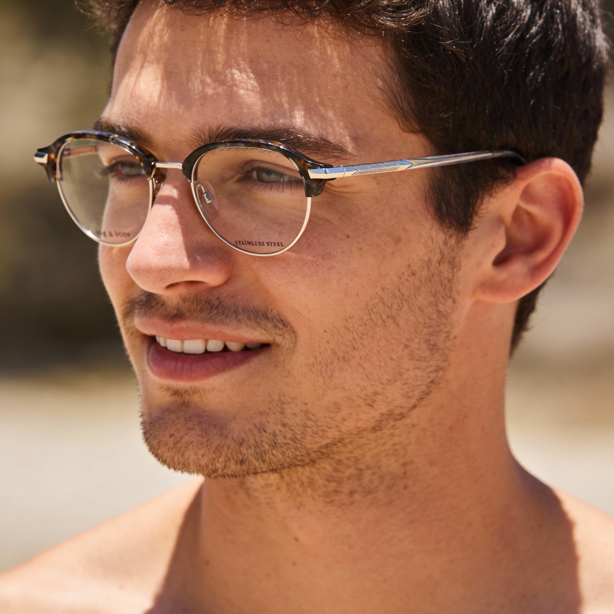 rag & bone Modern Men's Grey Havana Alloy Steel Non-polarised Sunglasses 48, Photo 4
