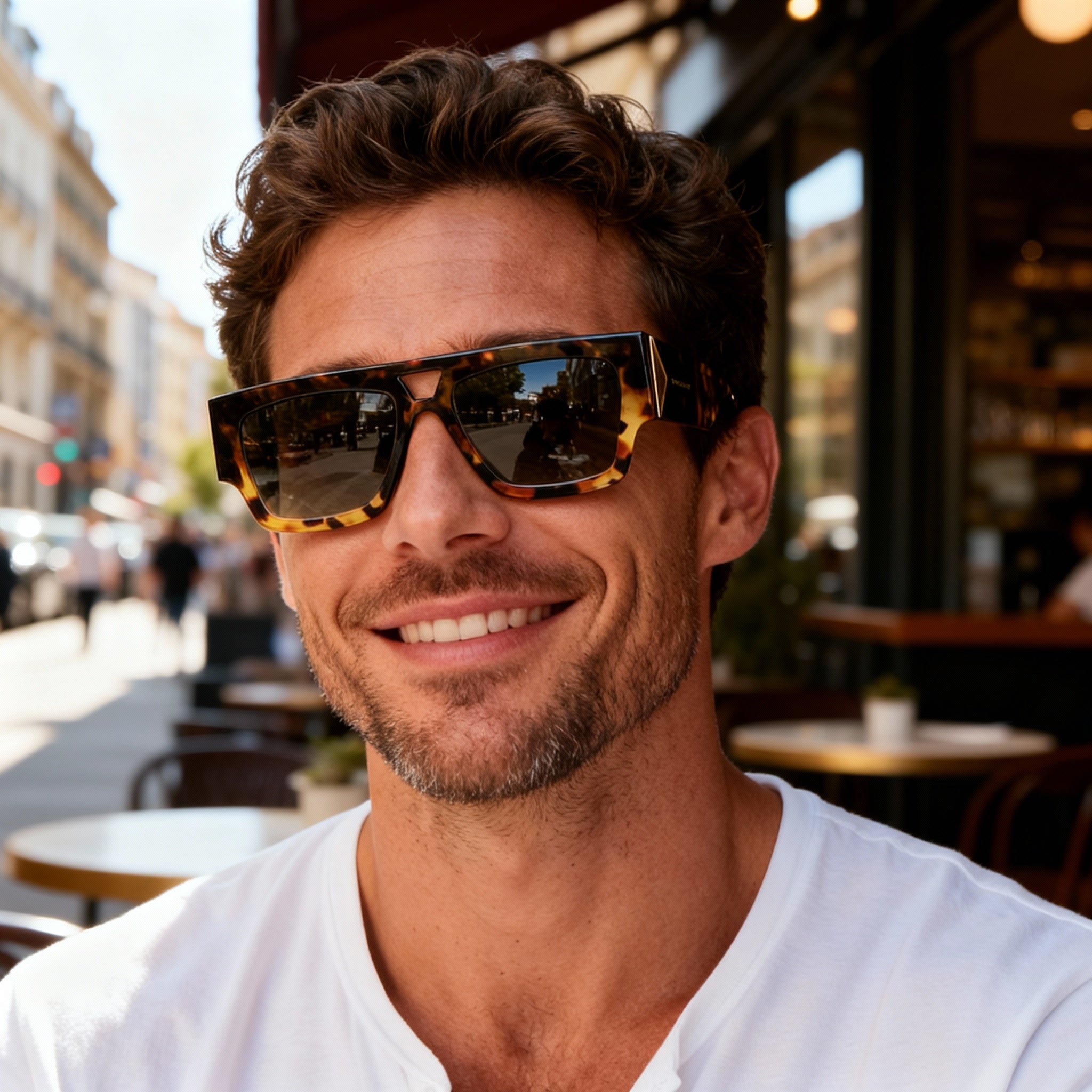 Victoria Beckham Modern VB651S Men's Dark Havana Fade Magnesium Non-Polarized Sunglasses 55mm, Photo 5