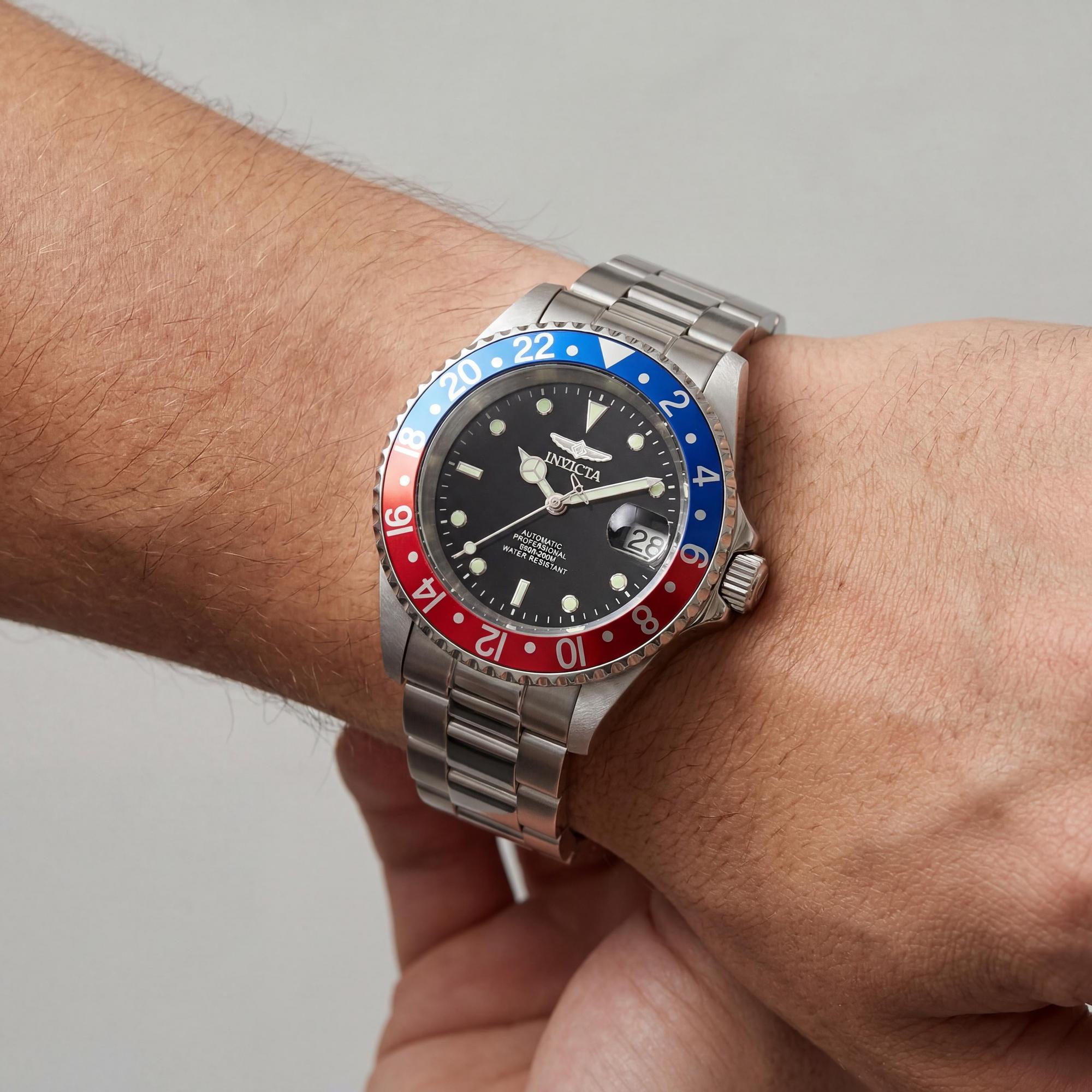 Invicta 8926BRB Men's Silver/Red/Blue Automatic Watch, 40mm, Photo 3