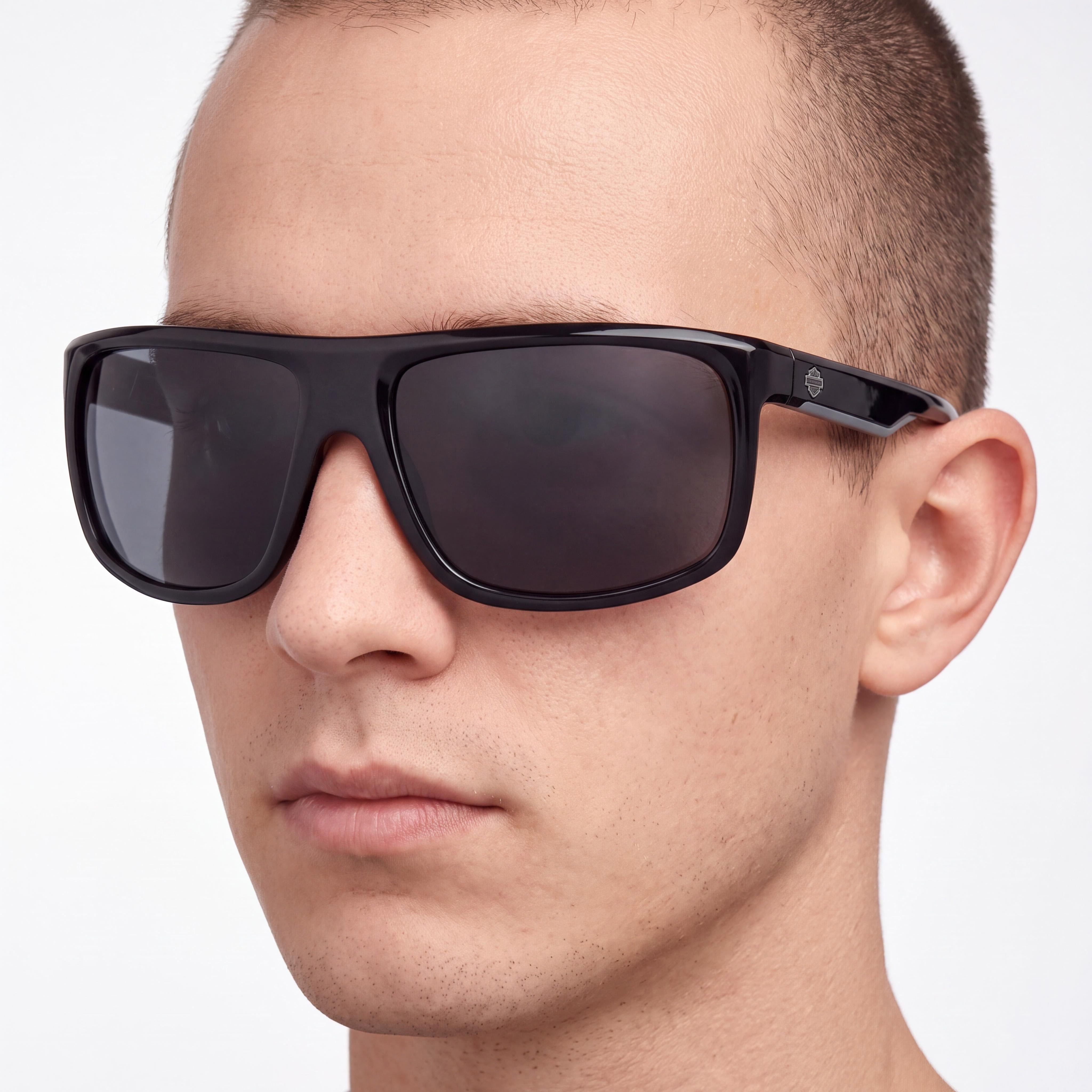 Harley-Davidson Classic Unisex Injected Frame Non-Polarized Multicolor Lens Sunglasses Shiny Black 66mm, Photo 3