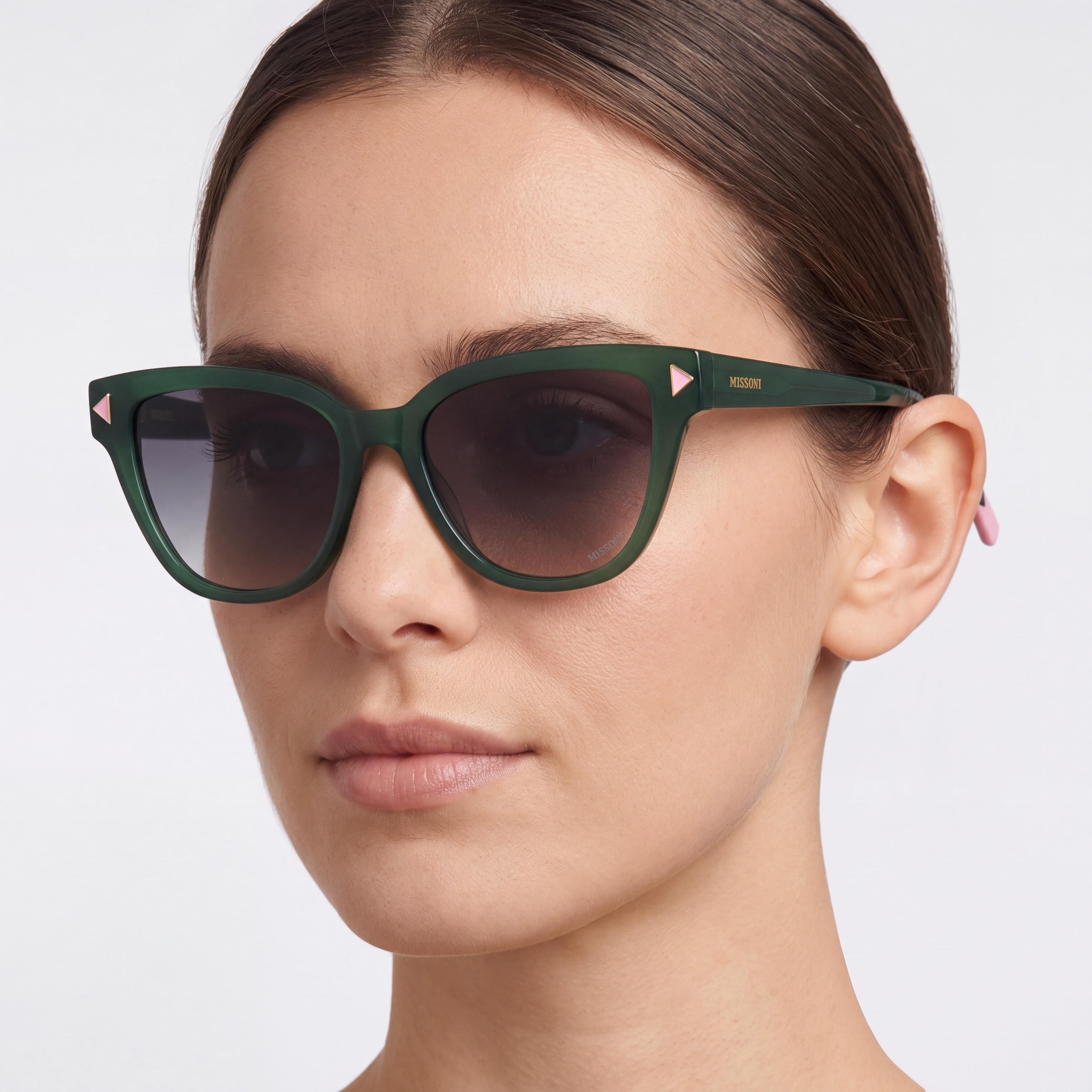 M Missoni Classic Women's Green Plastic Frame Eyewear, Green Lenses, 16mm Bridge, 145mm Temples, Photo 5