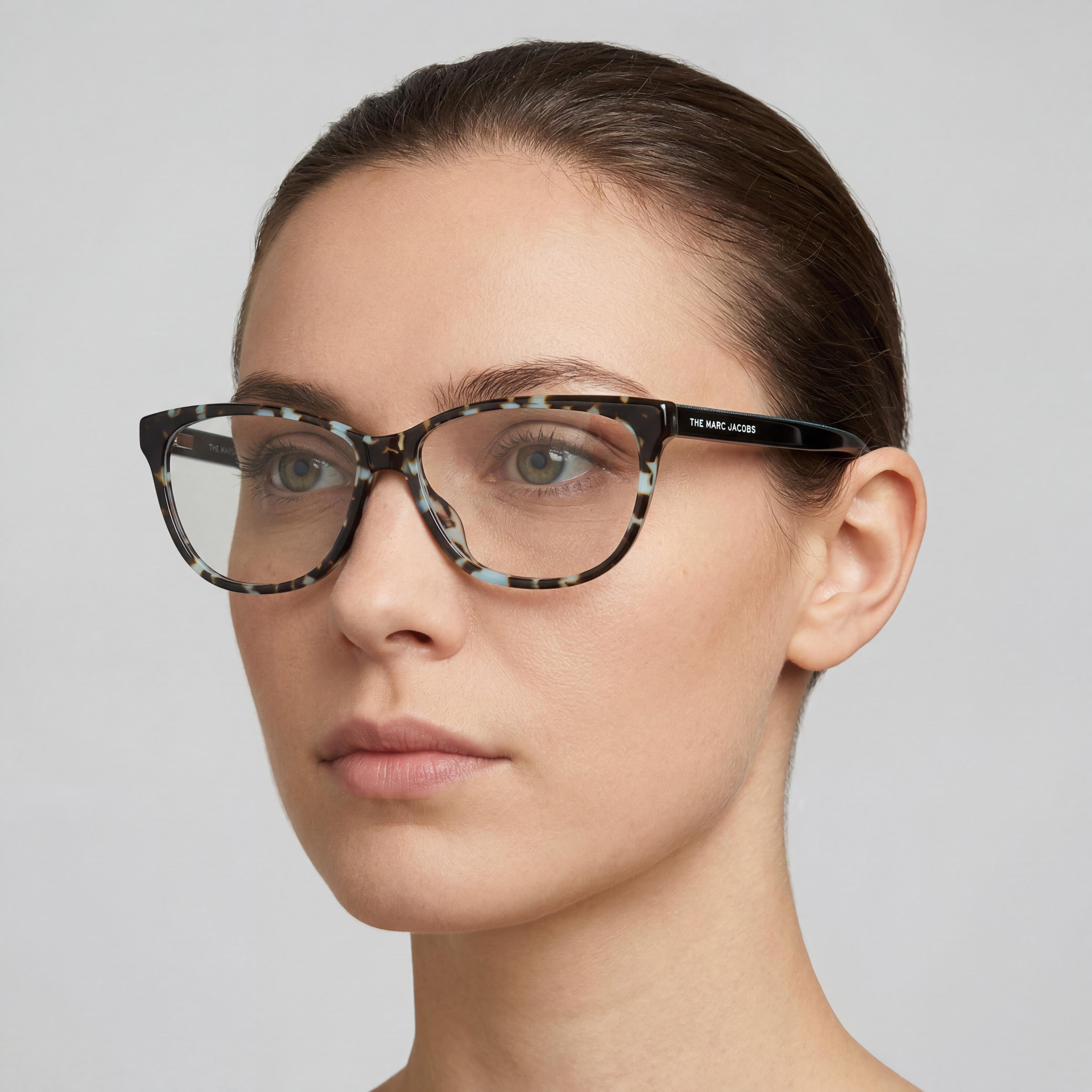 Marc Jacobs MARC 462 Women's Plastic Teal Havana Optical Frames with Clear Demo Lenses | 53mm Lens Width, Photo 4