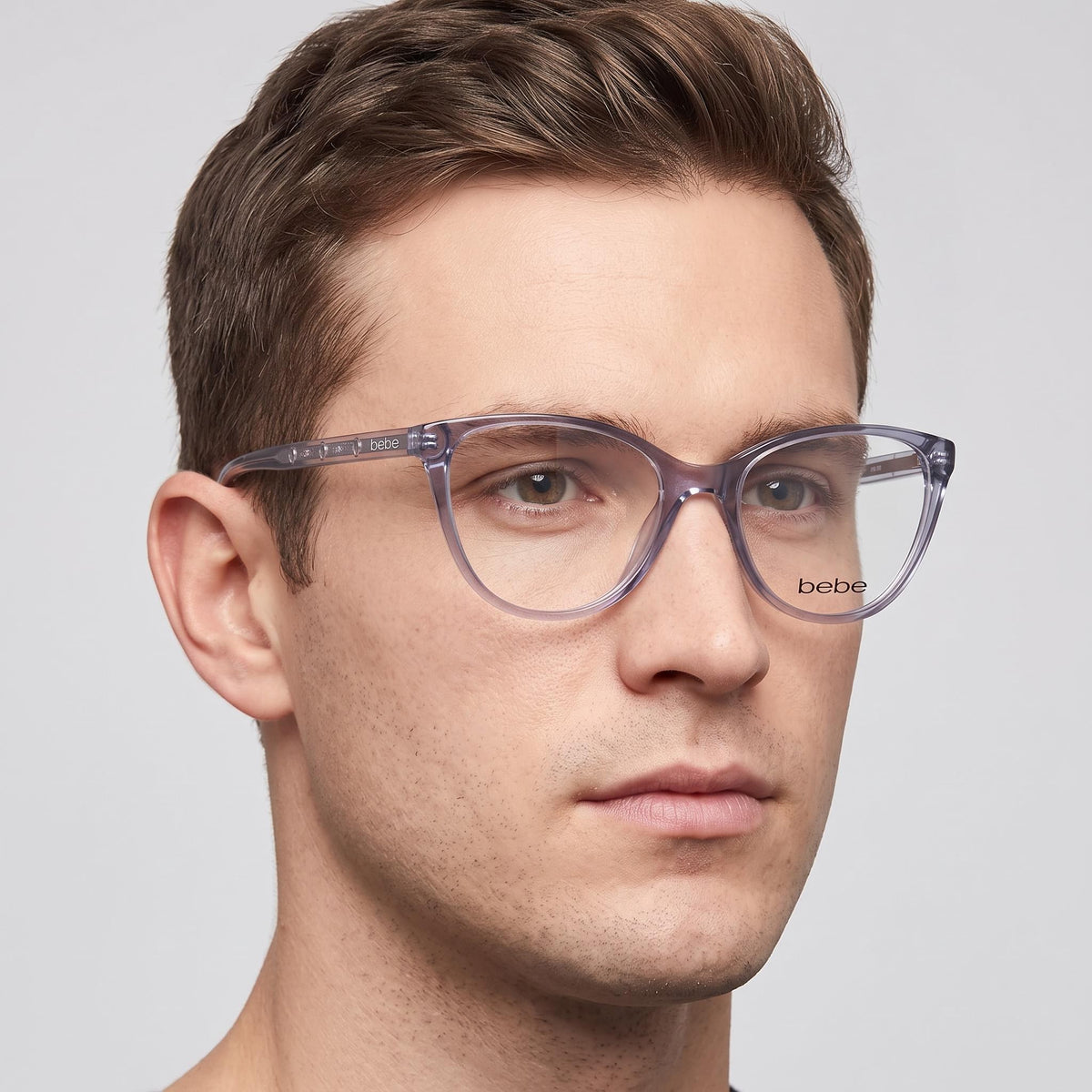 Gafas unisex bebe Bb5225 con montura rectangular de acetato gris cristal de aro completo y lentes de policarbonato transparente de 54 mm, Photo 3