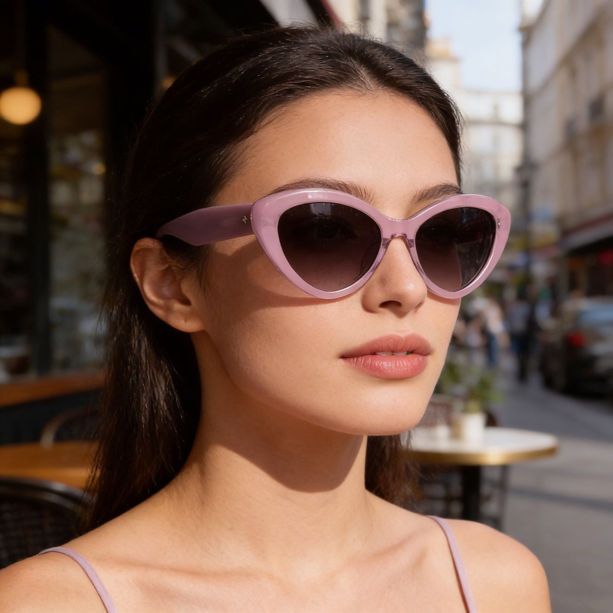 Gafas de sol de mujer Kate Spade New York de temporada, de acetato violeta marrón, con cristales marrones degradados y protección UV, 55 mm, Photo 4