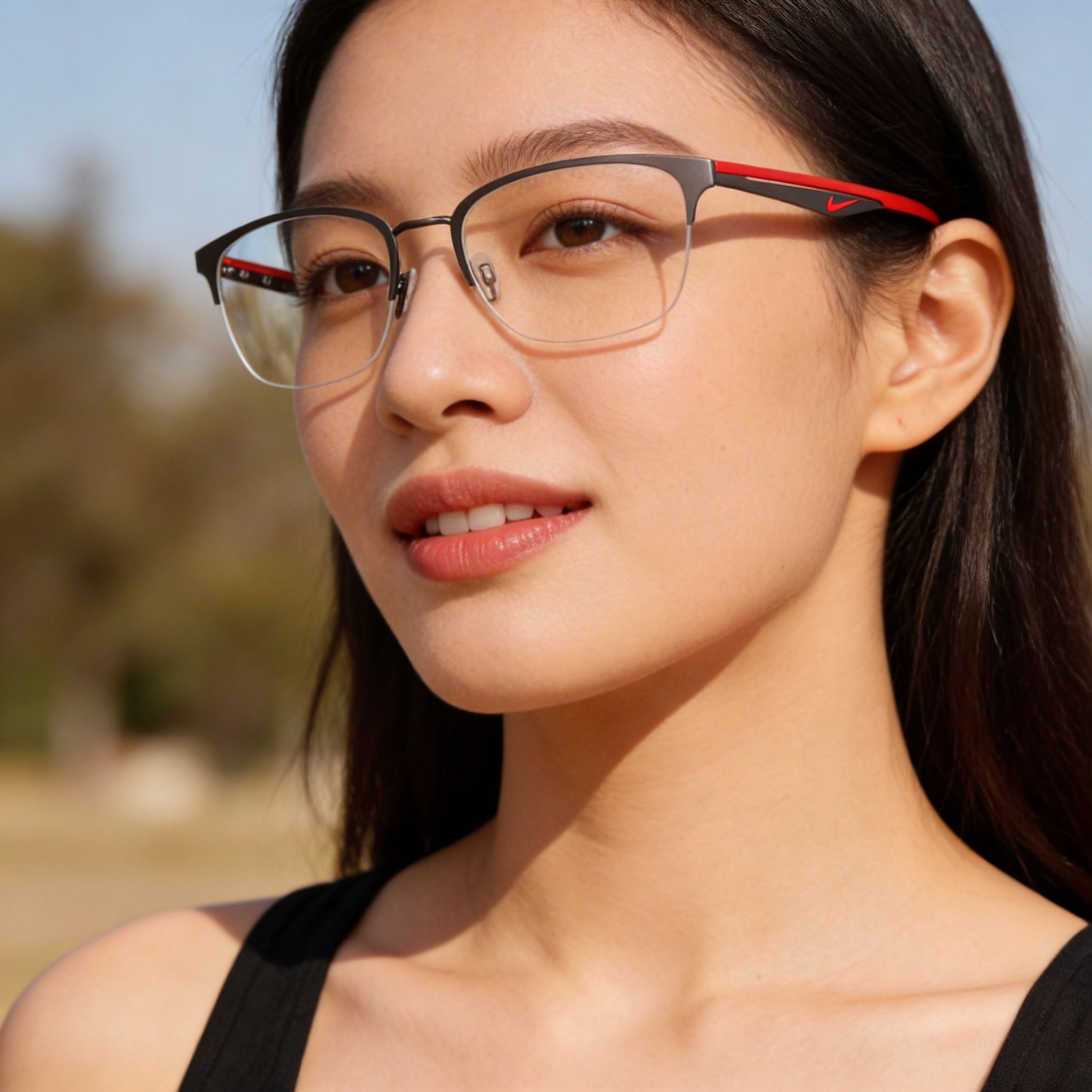 Gafas de sol Nike 4316 para mujer con montura metálica multicolor y lentes transparentes polarizadas de 53 mm, Photo 4