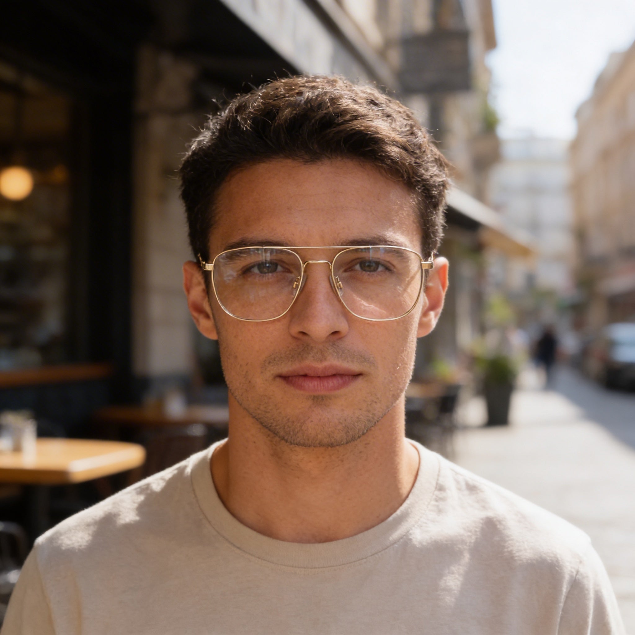 Gafas Oftálmicas de Oro Flexon Casual para Hombres con Lentes de Plástico, Ancho de Lente 52mm, Puente 17mm, Patilla 145mm, Photo 6