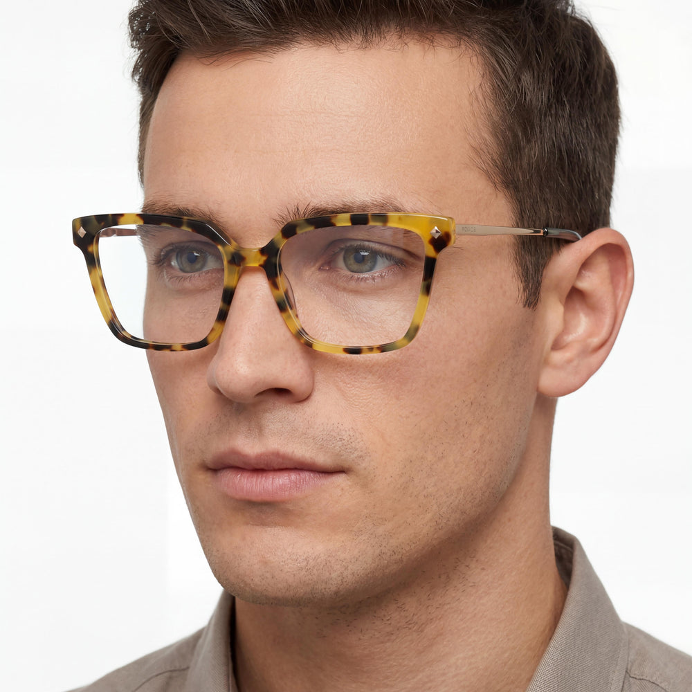 Gafas Police Modern para hombre, con montura de acetato y metal, lentes de policarbonato no polarizadas, 52 mm