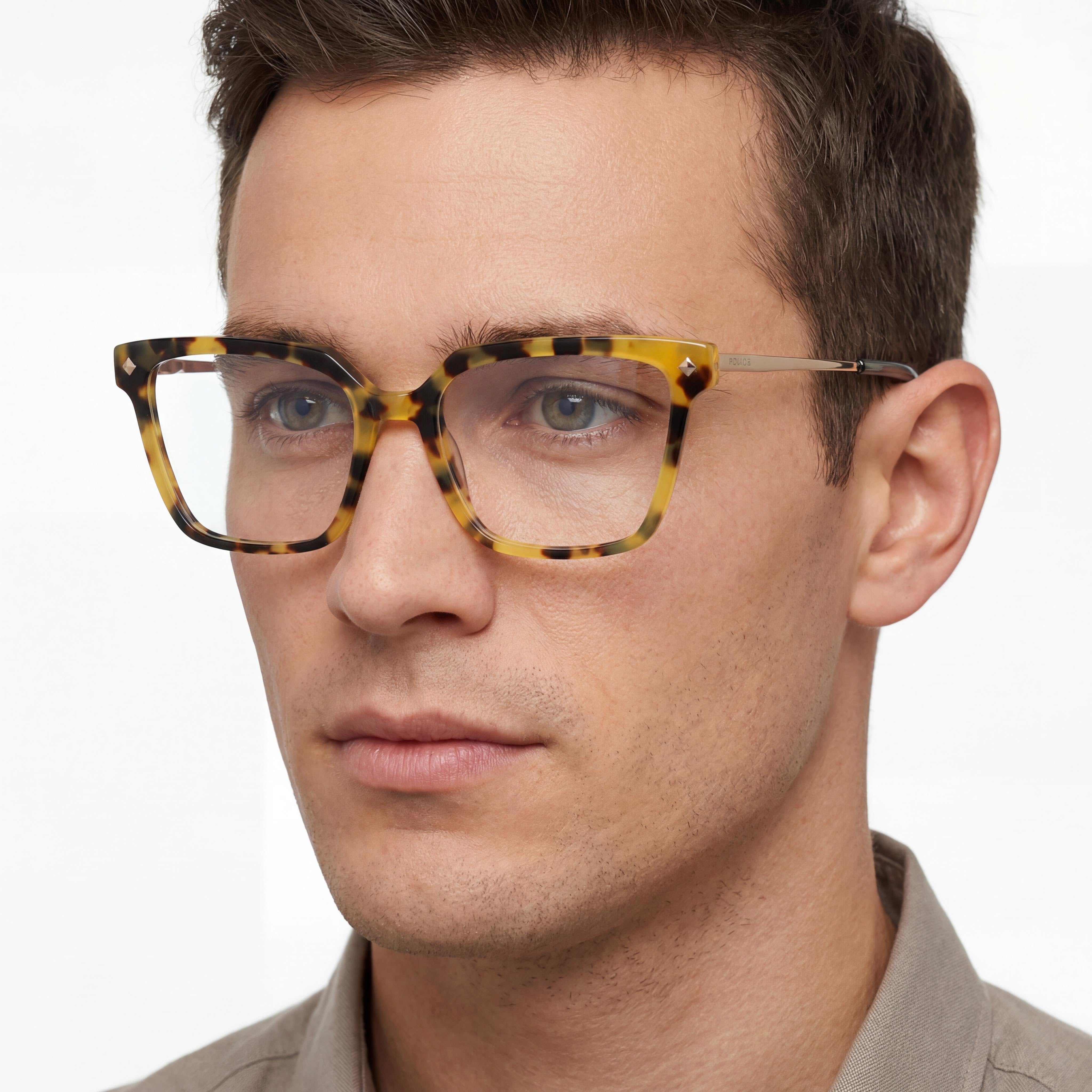Gafas Police Modern para hombre, con montura de acetato y metal, lentes de policarbonato no polarizadas, 52 mm, Photo 3