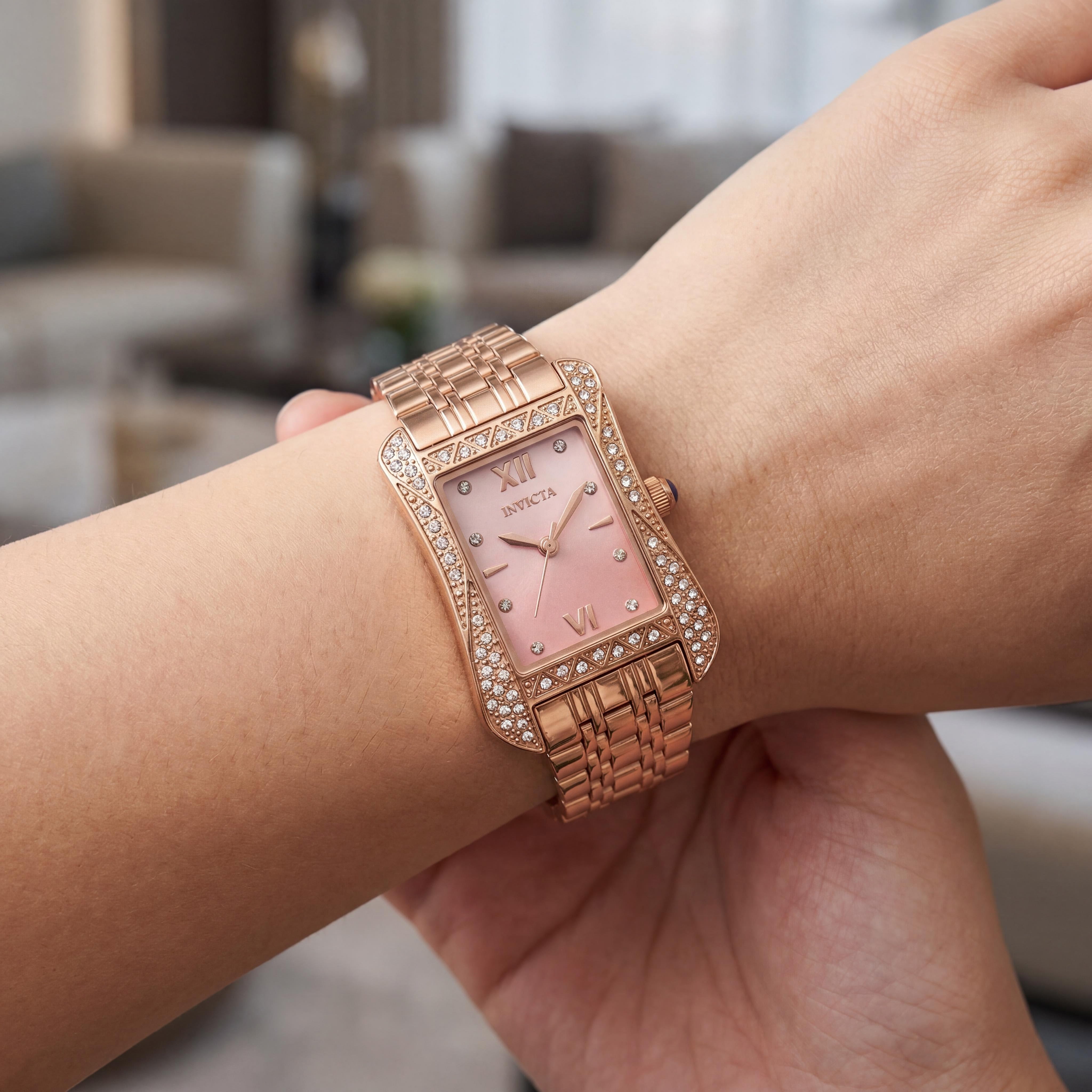 Invicta Wildflower 69284 Women's Rose-gold Stainless Steel 26mm Pink Dial Quartz Watch, Photo 4