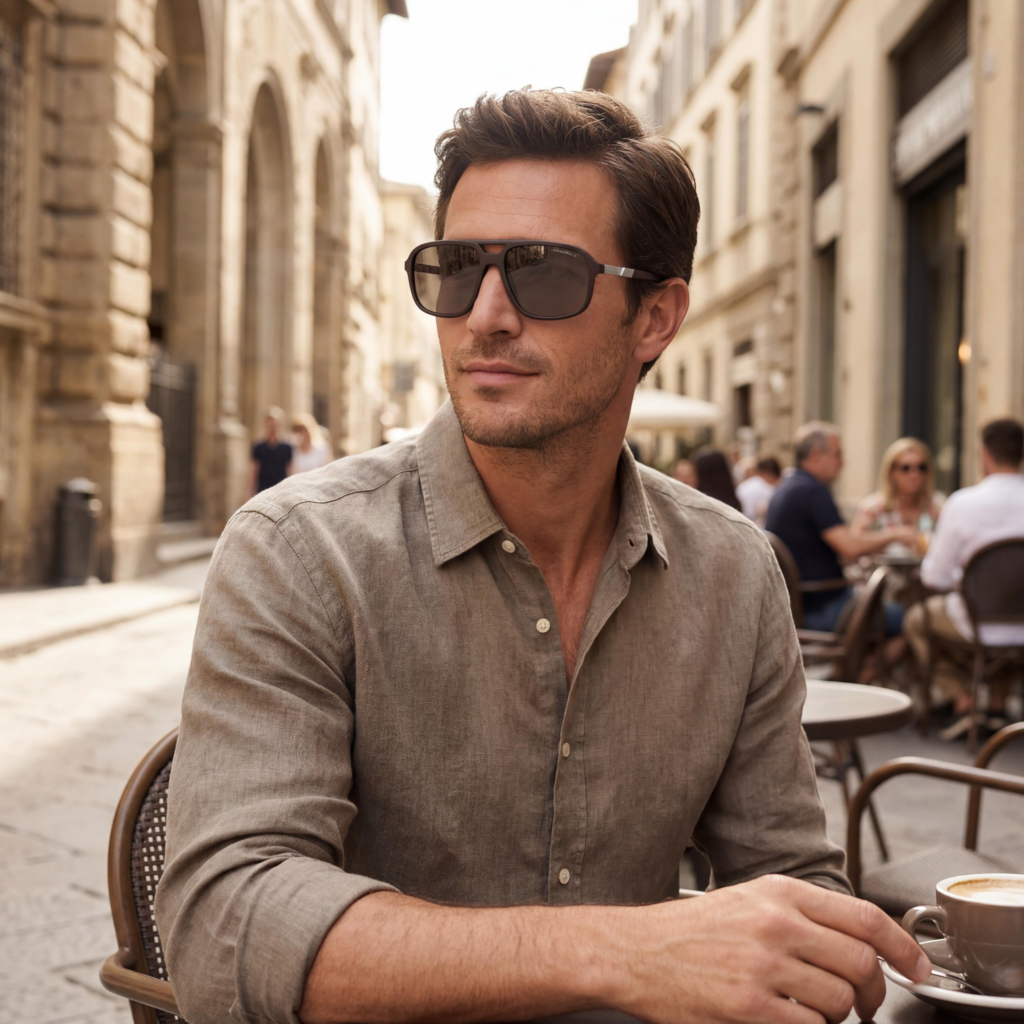 Emporio Armani Ea4236u Universal Fit Men's Dark Brown Frame Brown Lens Plastic UV Protection Sunglasses, 59mm, Photo 6