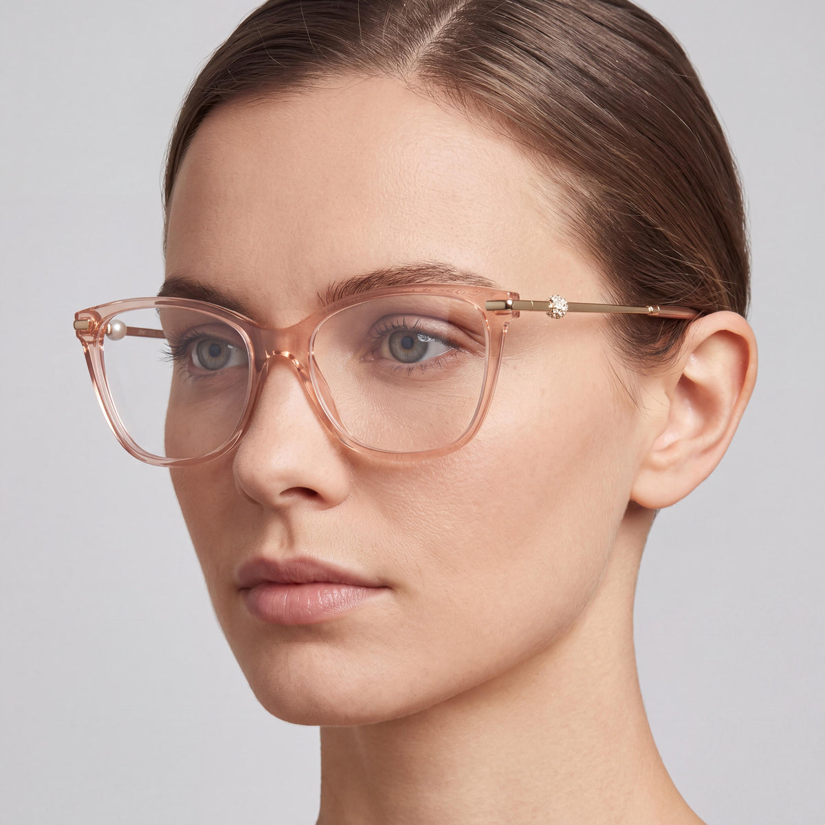 JIMMY CHOO Jc 3007hb Women's Transparent Pink Acetate 52mm, Photo 5