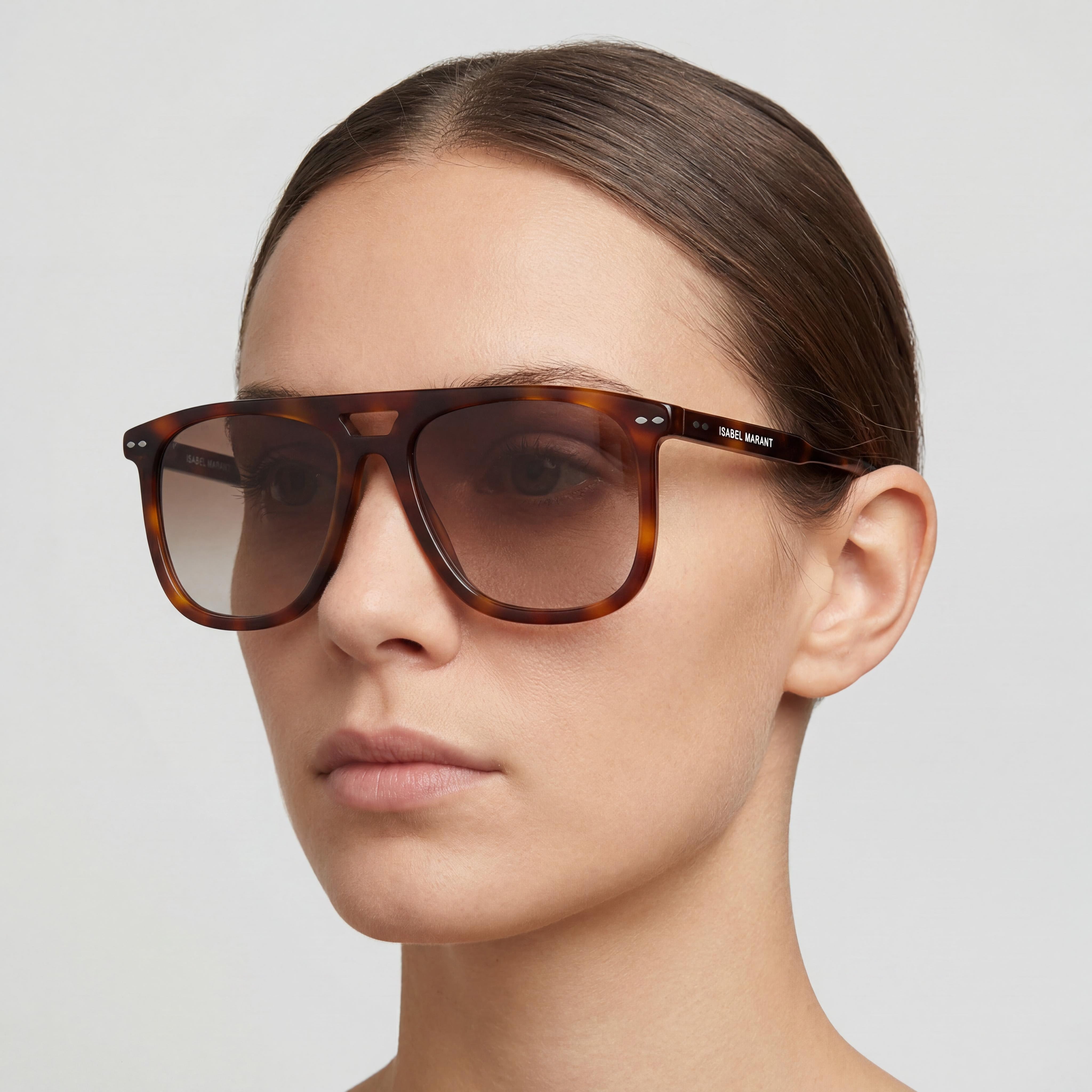 Isabel Marant Modern Women's Sunglasses featuring Havana Acetate Frame and 56mm Havana Polycarbonate Lenses, Photo 4
