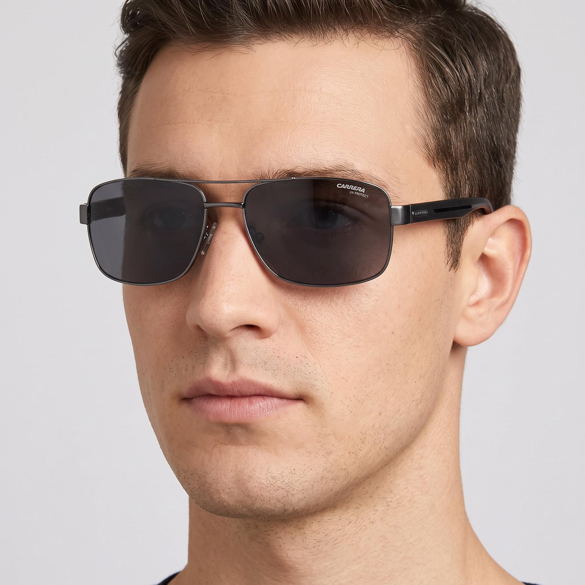 Gafas de sol Carrera Casual unisex, montura de acero inoxidable rutenio oscuro, lentes de policarbonato, con protección UV, 61mm, Photo 5