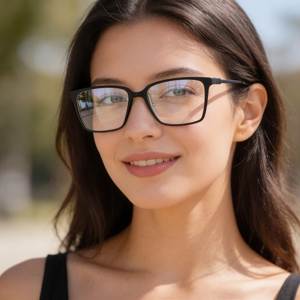 Gafas unisex Flexon Ep8010 con montura y lentes de acero de aleación negro mate de 54 mm