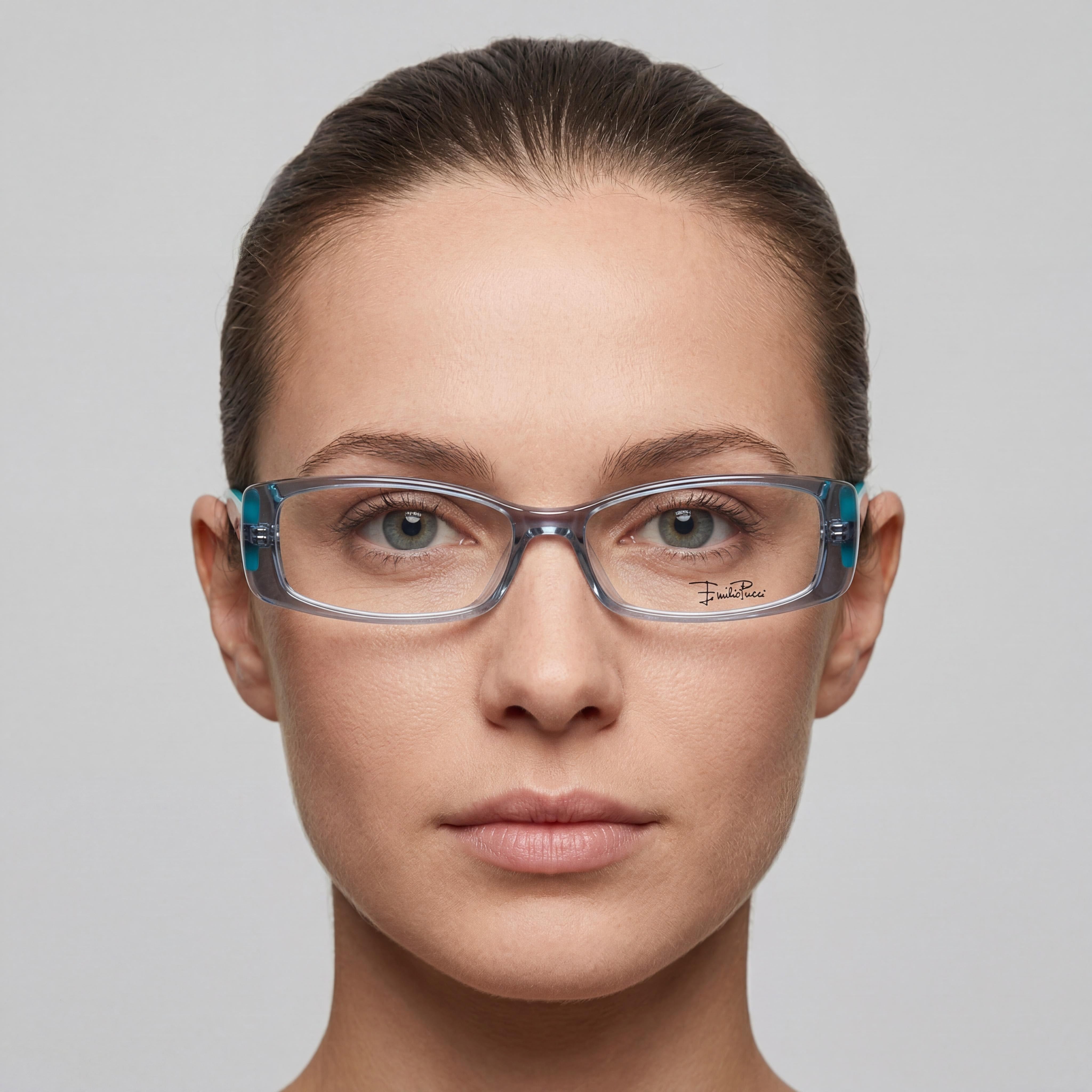 Gafas ópticas de plástico azul Emilio Pucci Ep2655 para mujer, montura de 53 mm, lentes de 14 mm, puente de 135 mm y patillas de 135 mm., Photo 3