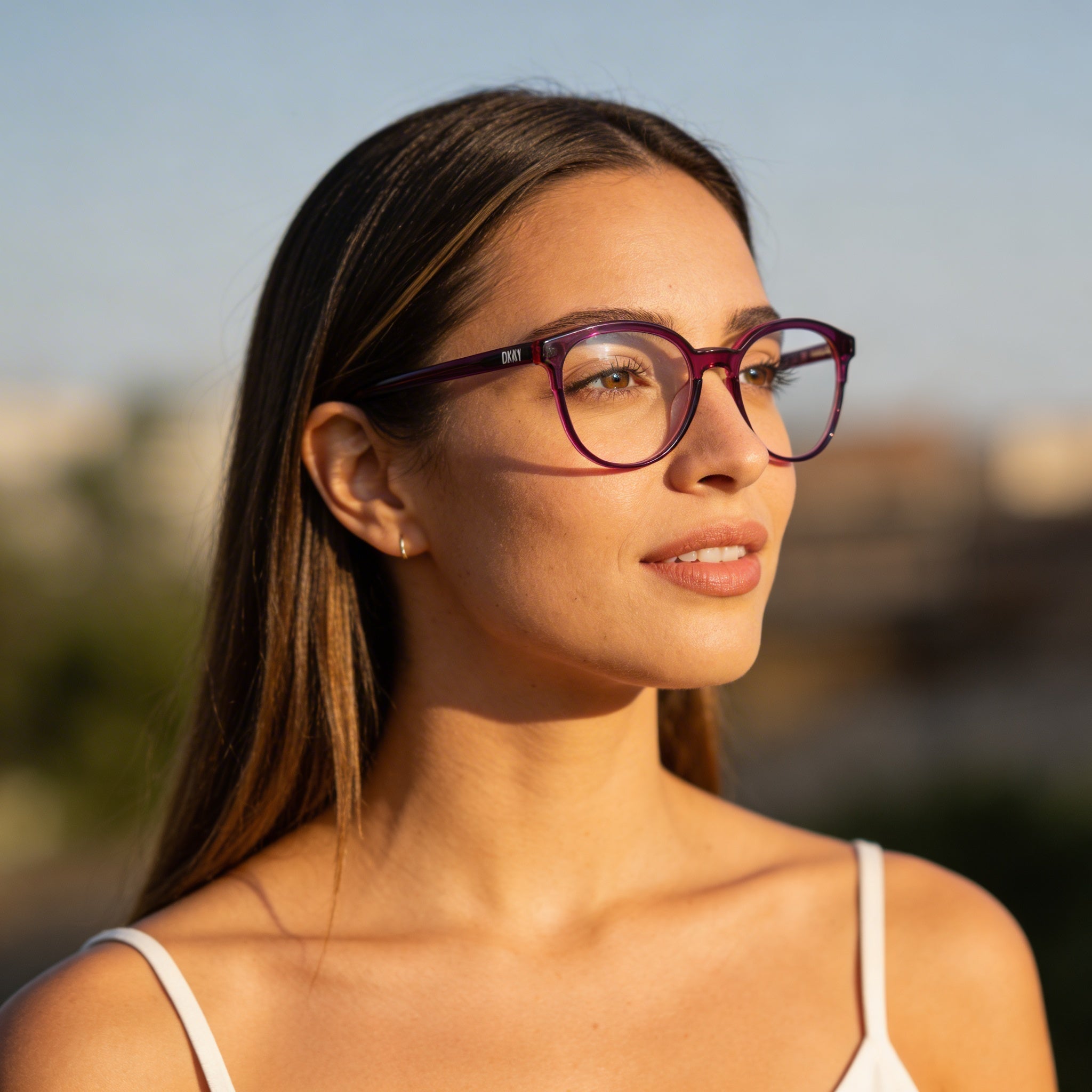 Gafas de vista DKNY Dk5070 para mujer con montura metálica en tonos baya y lentes transparentes, talla 50-18-140, Photo 6