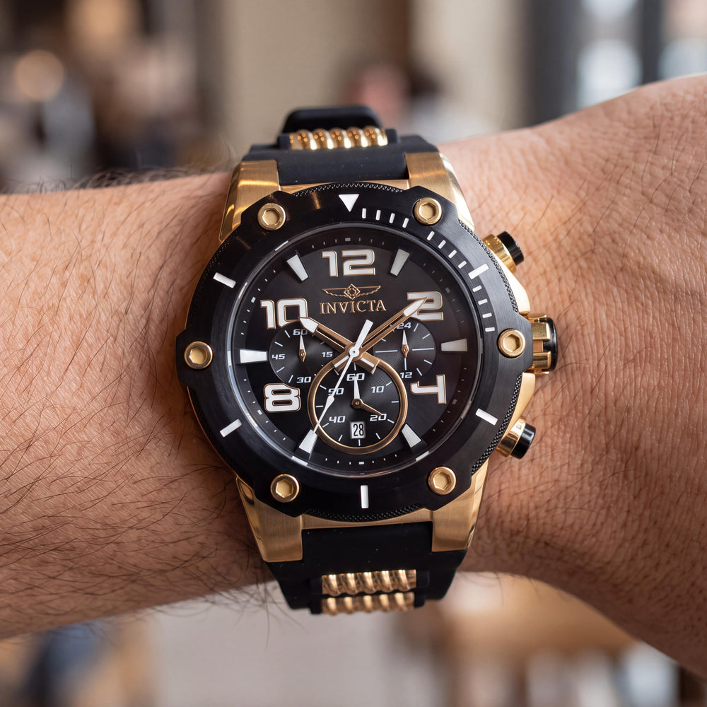 Reloj Invicta 17200 de cuarzo japonés para hombre, de acero inoxidable negro, resistente al agua, 51 mm