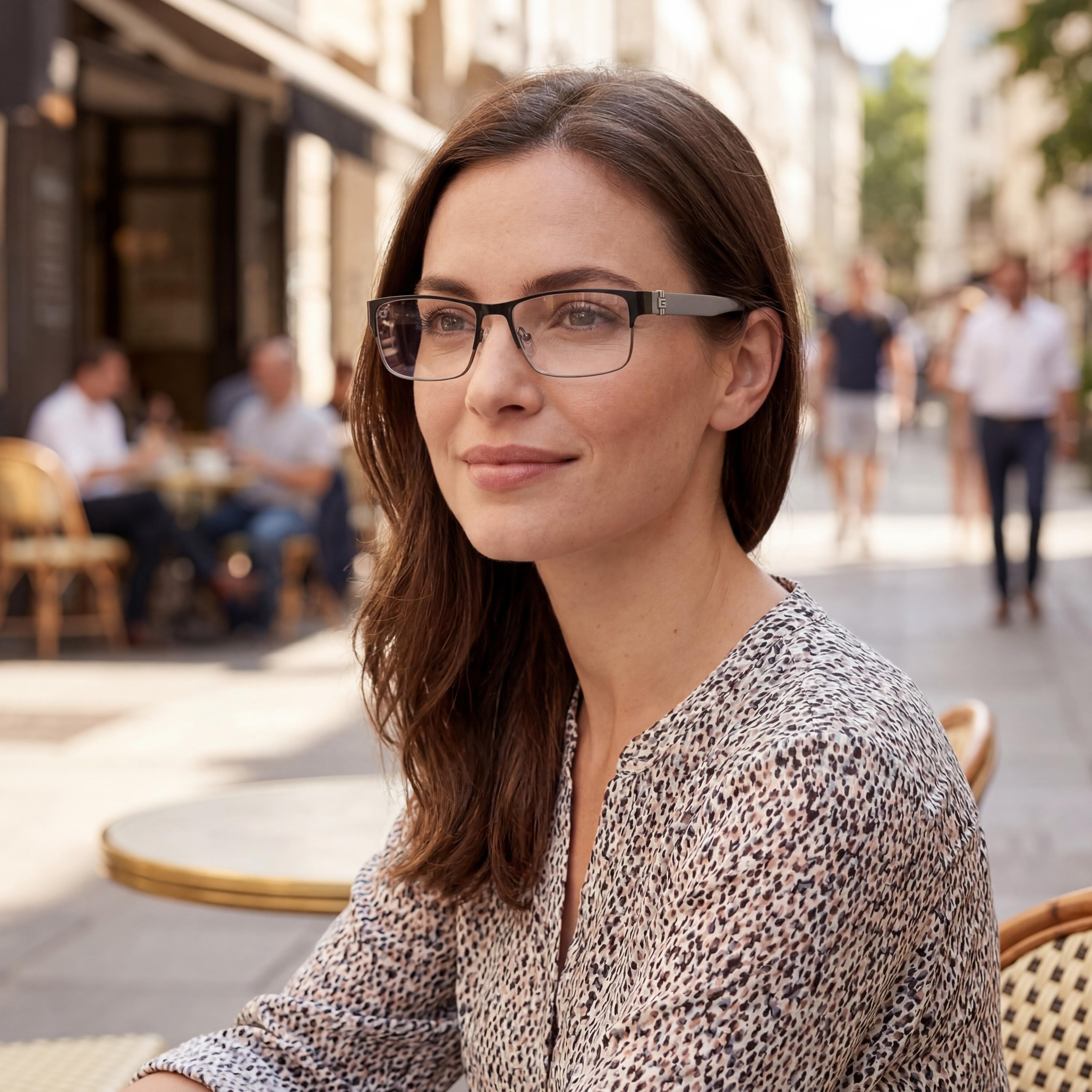 GUESS Modern Women's Matte Black Metal Eyeglasses with Clear Lenses - Frame Size 56-17-145mm, Photo 5
