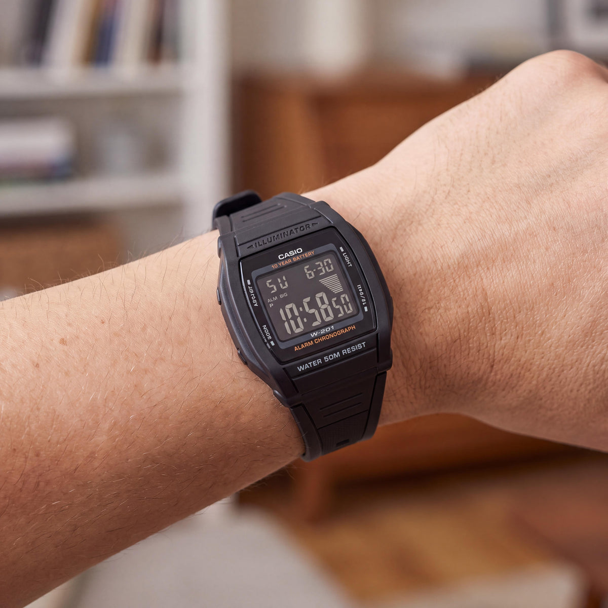 Casio Men's Black Chronograph Digital Watch with Illuminator Backlight, 10-Year Battery & 50M Water Resistance, Photo 3