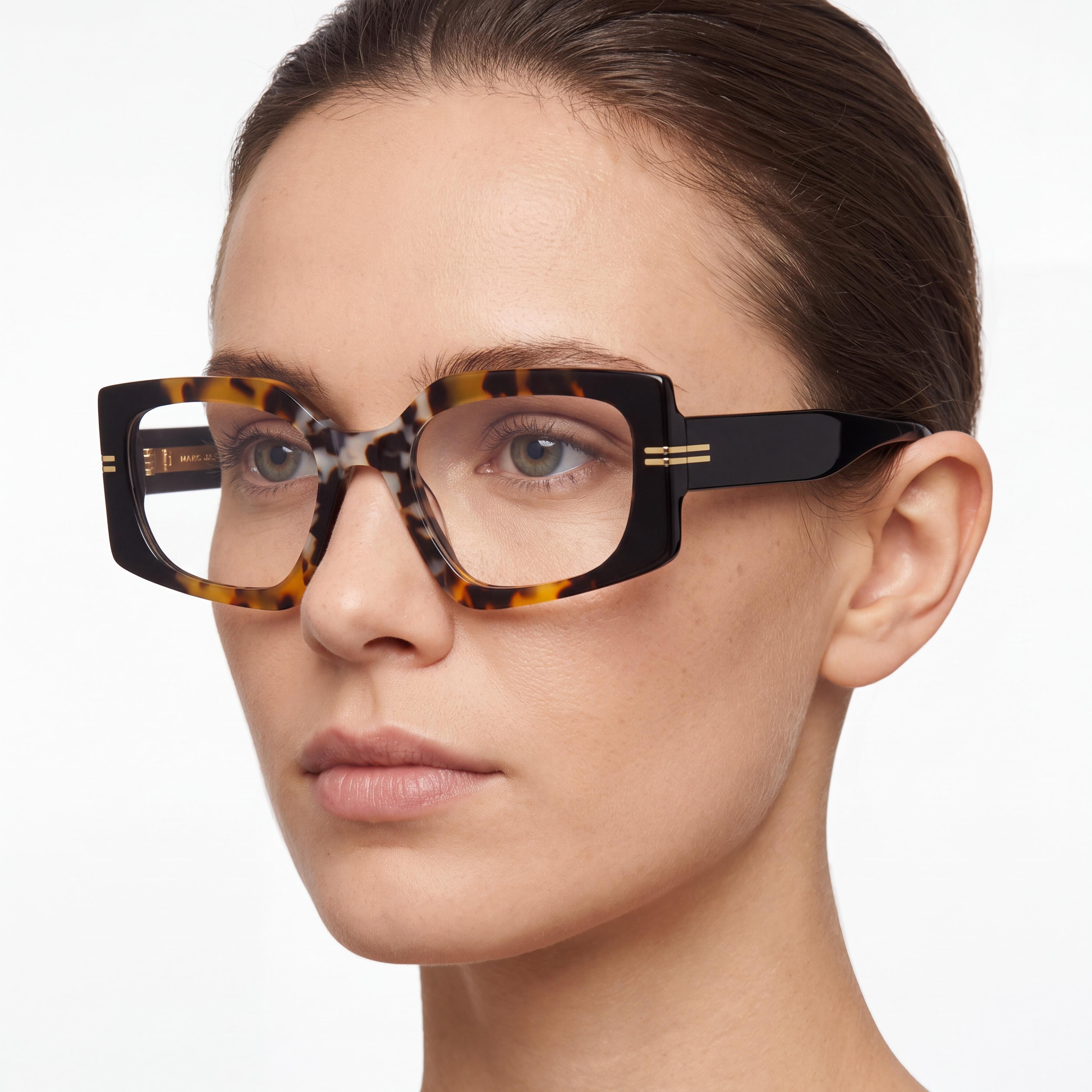 Montura óptica rectangular de acetato para mujer Marc Jacobs MJ 1111 con lentes compuestas, color borgoña, 53-20-140, Photo 3
