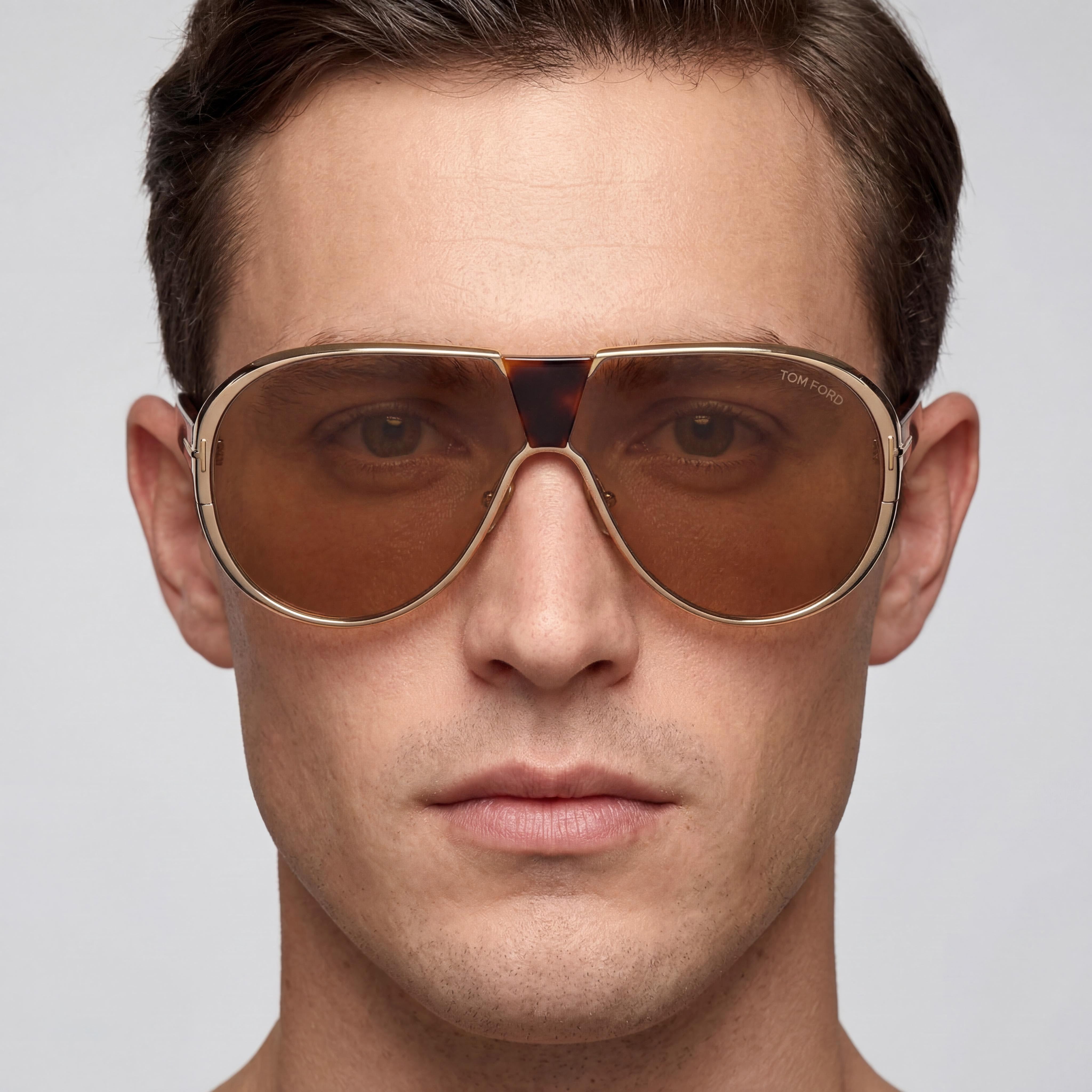 Gafas de sol deportivas clásicas unisex Tom Ford con montura multicolor y lentes de policarbonato con protección UV de 64 mm, Photo 4